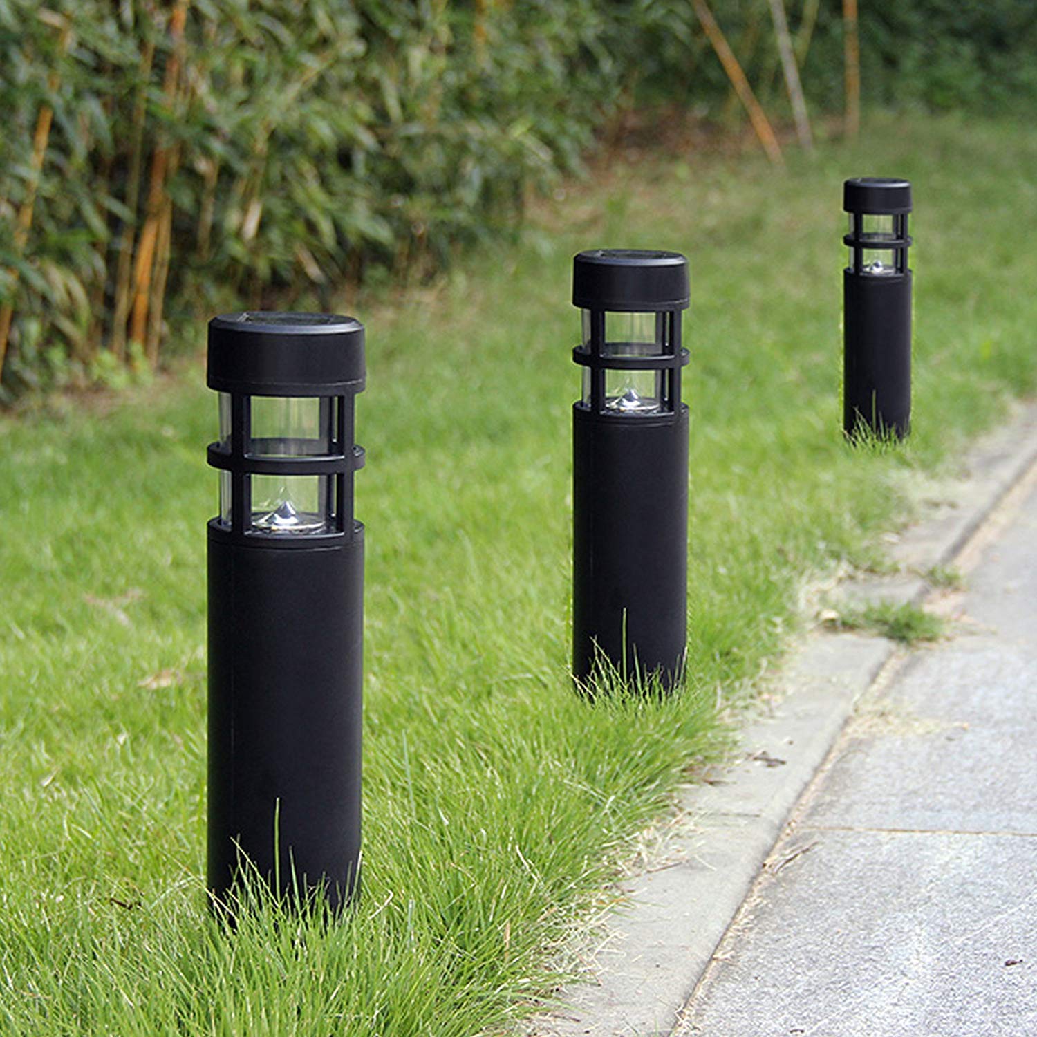 SUNWIND 6-Pack Black Solar Garden Lights Outdoor - LED Solar Powered Pathway Lighting for Patio, Backyard, Lawn, Driveway & Walkway | Weatherproof & Energy Saving Landscape Lights