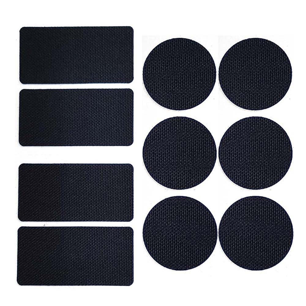 10-Pack Black Circle & Square Shoe Hole Prevention Repair Patches - Anti-Wear Inserts for Sneakers & Boots - Perfect for Kids' School Shoes, Work Boots, and Athletic Footwear
