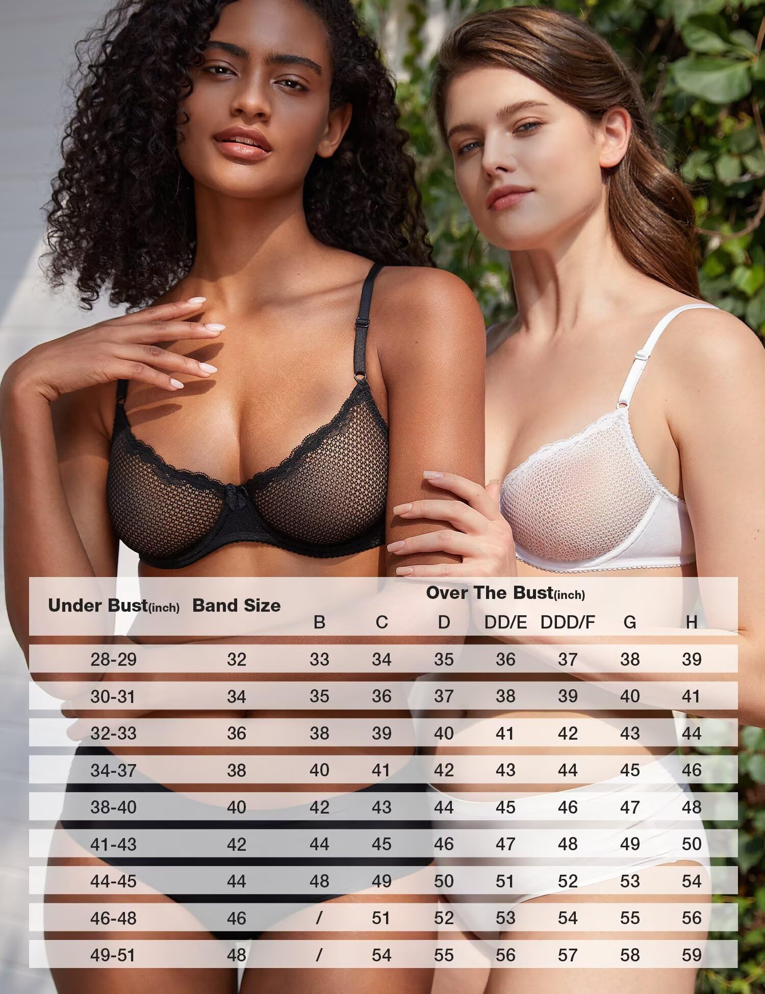 Deyllo Women's Sexy Lace Balconette Bra - See Through Demi Cup Unlined Underwire Bra with Sheer Mesh for Comfort & Support | Perfect for Date Night, Lingerie Looks & Special Occasions