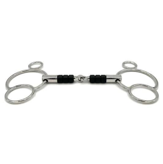 AJR TeffleX Roller Two Ring Bit - Comfortable Horse Training Bit for Western & English Riding - Perfect for Trail Riding, Dressage & Show Jumping