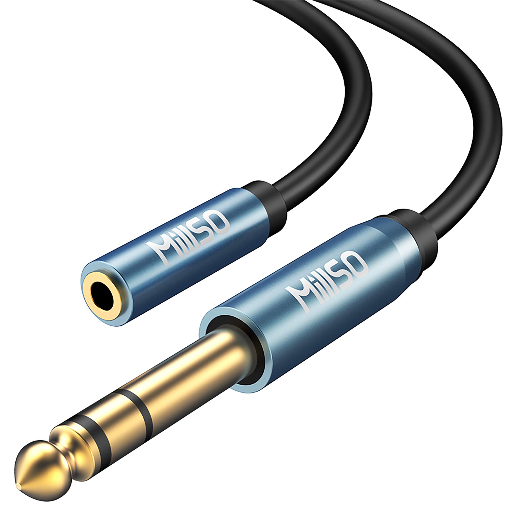 MillSO 6.35mm Male to 3.5mm Female Stereo Headphone Jack Adapter - Gold Plated Audio Connector for Guitar, Microphone, Speakers & Headphones - High Quality 6.3mm to 3.5mm Adapter for Professional Audio Equipment & Home Theater Systems