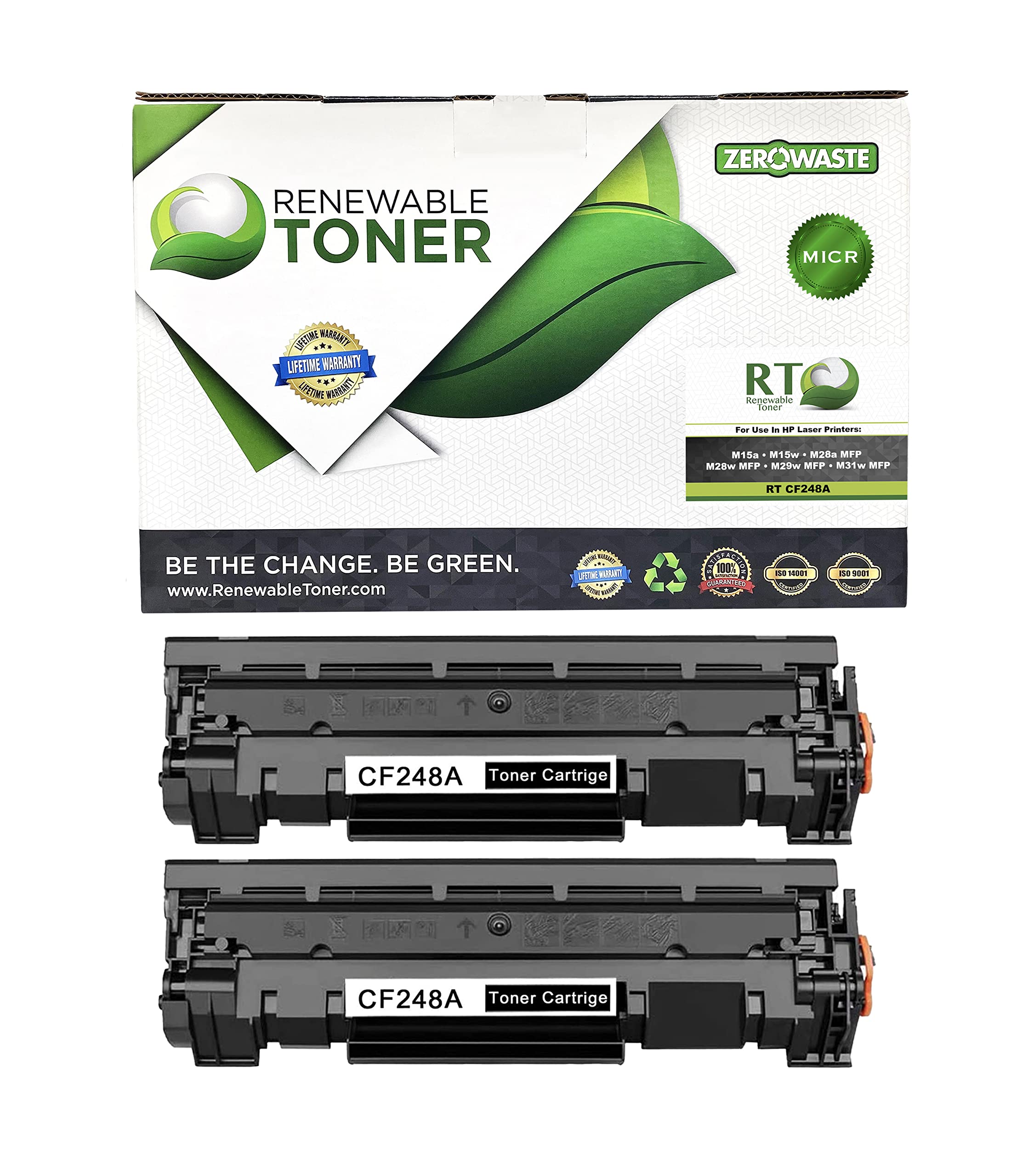 HP 48A CF248A MICR Toner Cartridge Replacement (2-Pack) - Compatible with Laser Pro MFP Printers M15w M29w M28w M30w M31w M16w - Perfect for Check Printing & Office Documents