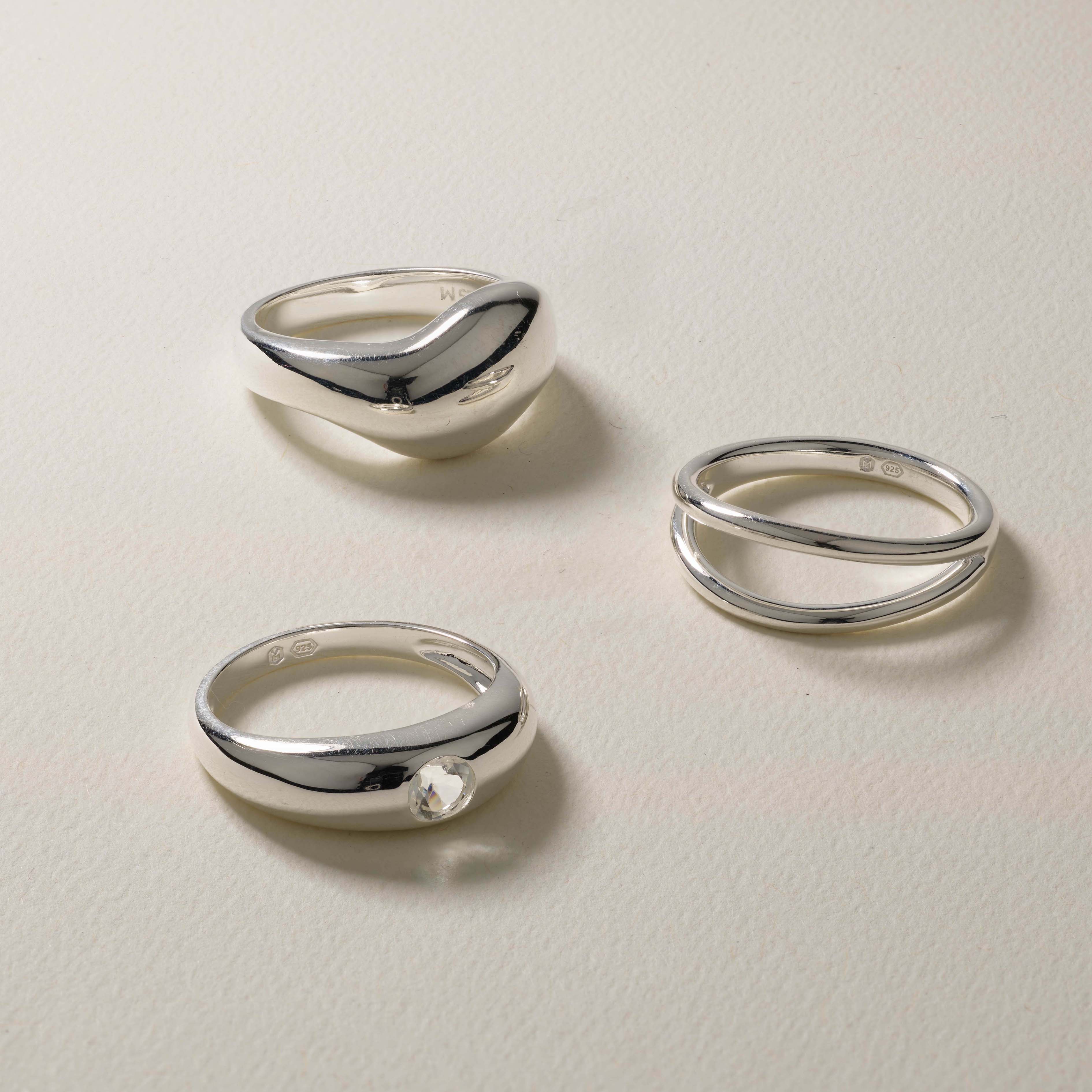 Organic Silver Dome Ring for Women - Minimalist Stackable Jewelry for Everyday Wear & Gift Giving