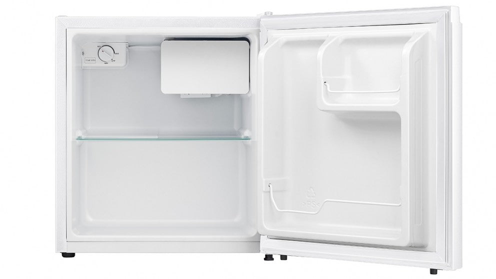 Hisense 45L Bar Refrigerator - Compact Mini Fridge for Beer, Wine & Beverages - Energy Efficient White Freestanding Cooler for Home, Office, Dorm or Bar Use
