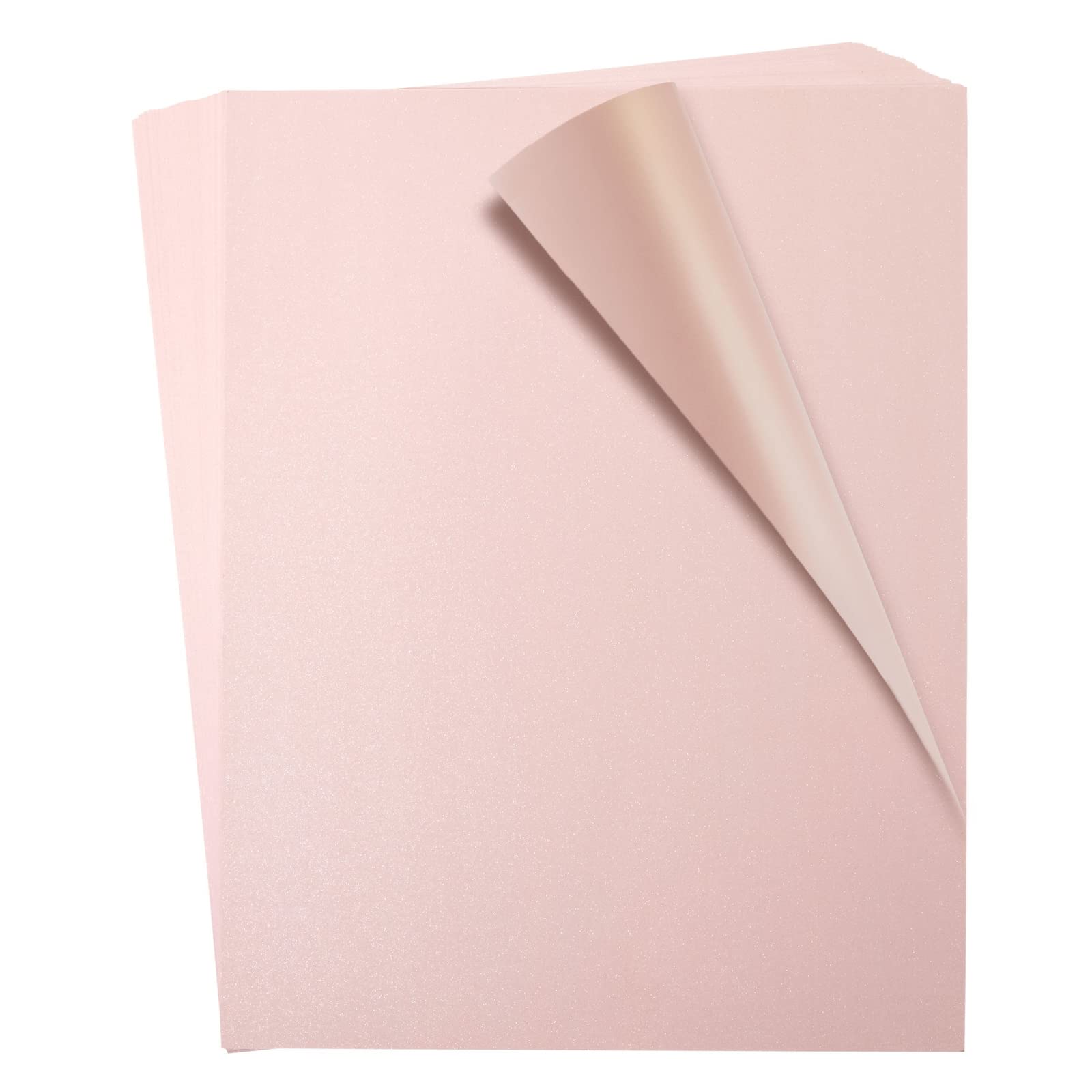 Premium 48 Sheets Pink Metallic Shimmer Cardstock Paper for DIY Crafts - Double-Sided 250gsm Heavyweight Paper for Greeting Cards, Wedding Invitations, Scrapbooking (8.5 x 11 Inches) - Perfect for Party Decorations, Gift Wrapping & Handmade Projects