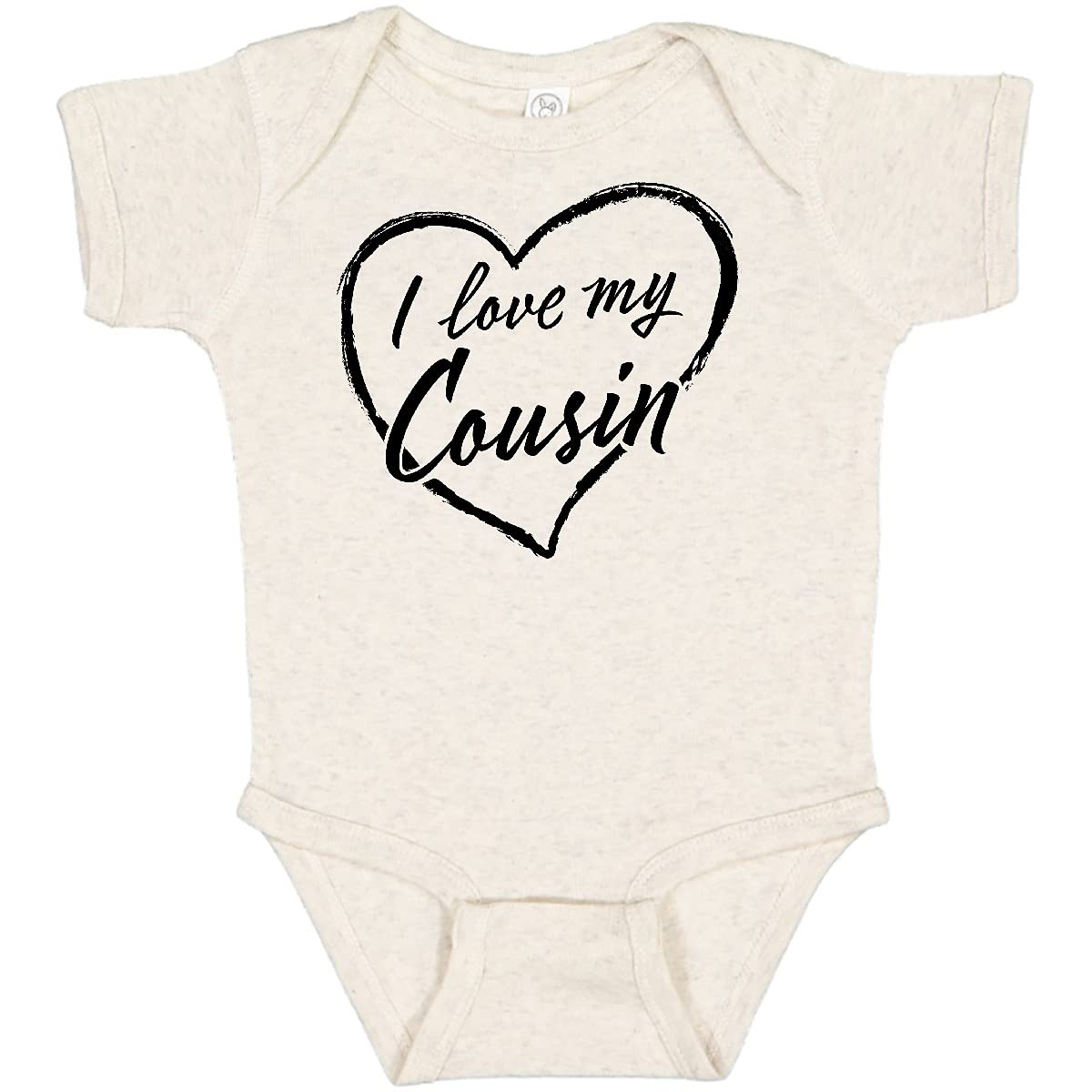 Inktastic I Love My Cousin Baby Bodysuit - Black Chalk Heart Design | Cute Cousin Gift for Newborns & Infants | Perfect for Family Reunions & Photo Shoots