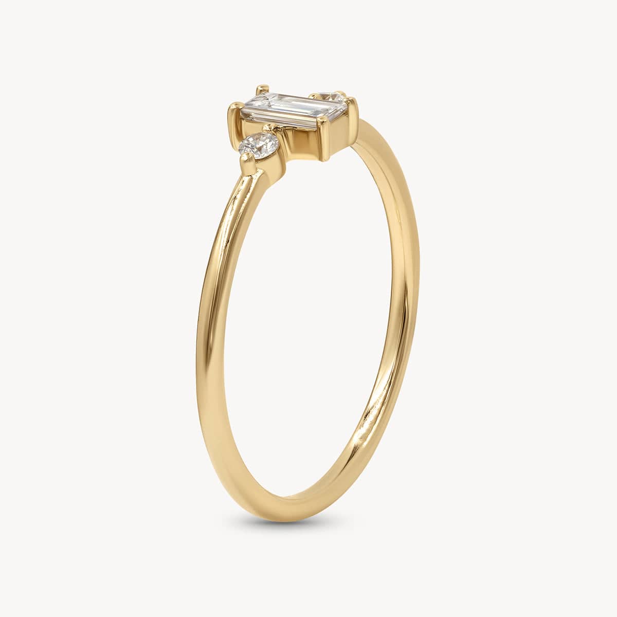 North South Baguette Trio Ring - Stackable Diamond Rings for Women, 14K Gold or Sterling Silver Engagement Wedding Band Set - Perfect for Stacking, Anniversary Gifts & Everyday Elegance
