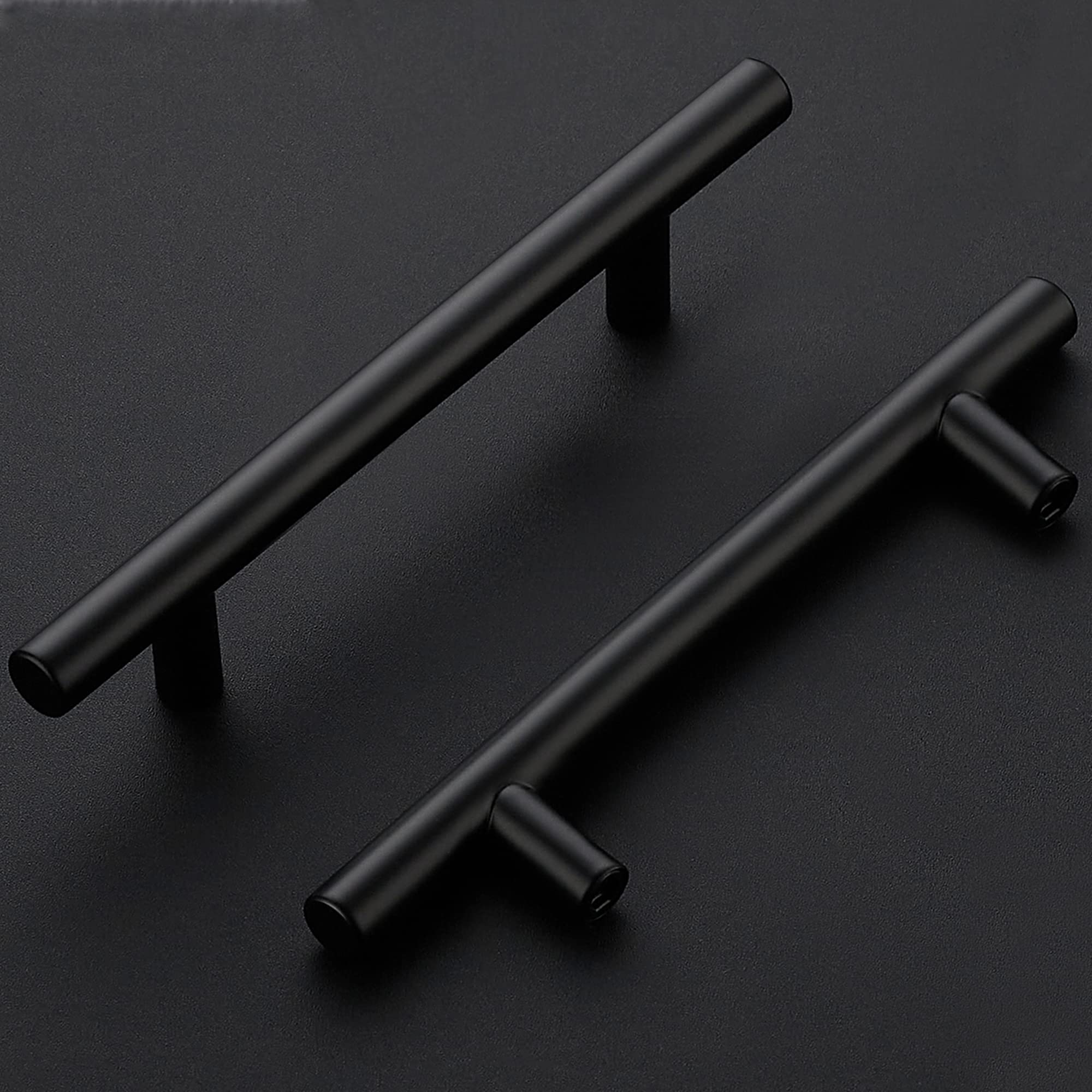 Ravinte 15-Pack 5 Inch Matte Black Cabinet Handles - Modern Kitchen Cabinet Pulls & Drawer Hardware for Cabinets, Dressers, and Furniture (Black Finish)