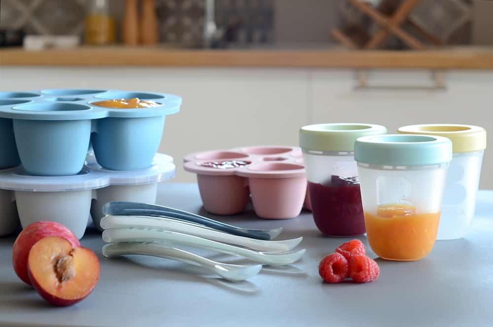 BEABA Multiportion Baby Food Storage Containers 5oz with Lids - Perfect for Homemade Purees, Snacks & On-the-Go Feeding