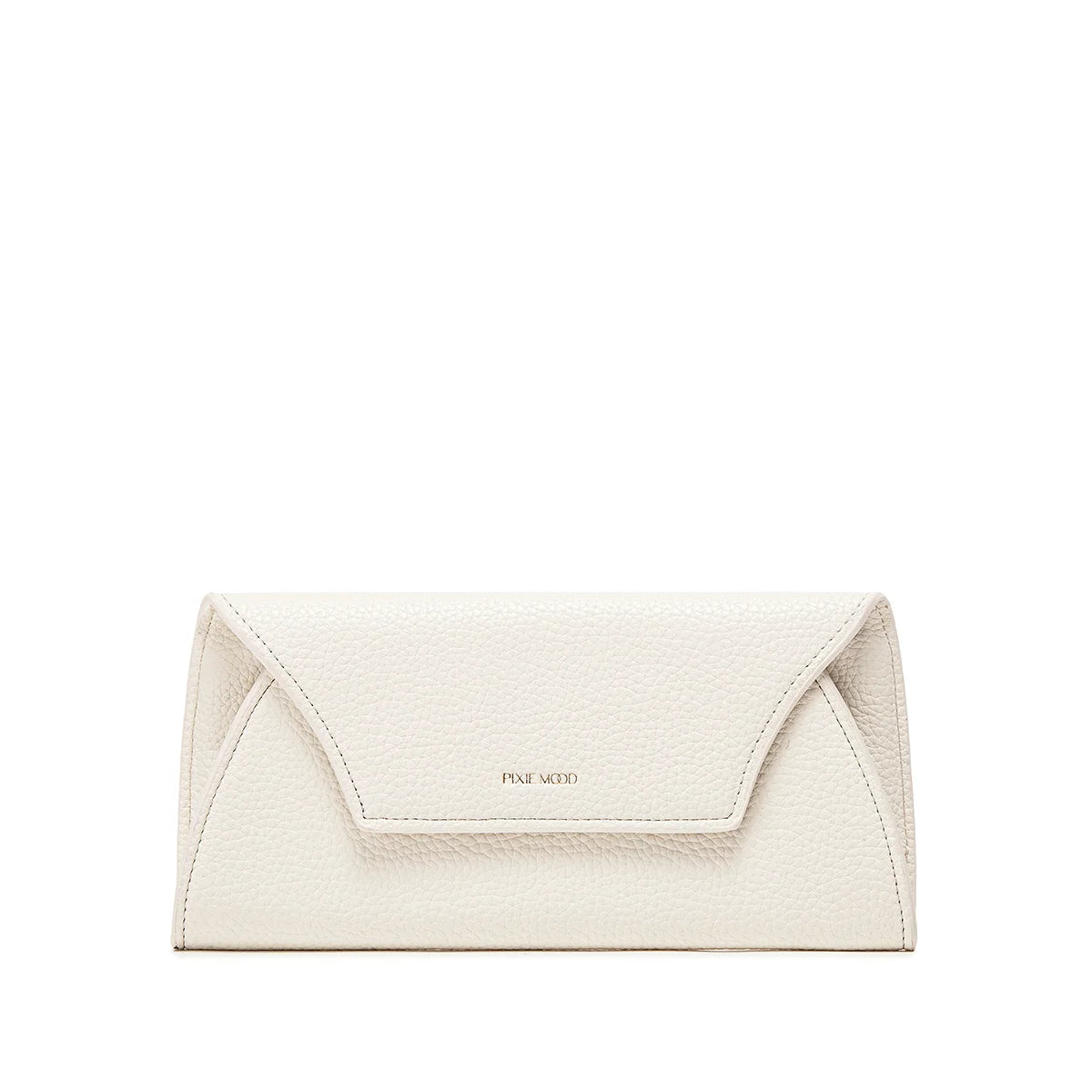 Mavis Wallet in Coconut Cream Pebbled Leather - Stylish & Durable Women's Crossbody Bag for Everyday Use, Travel & Shopping