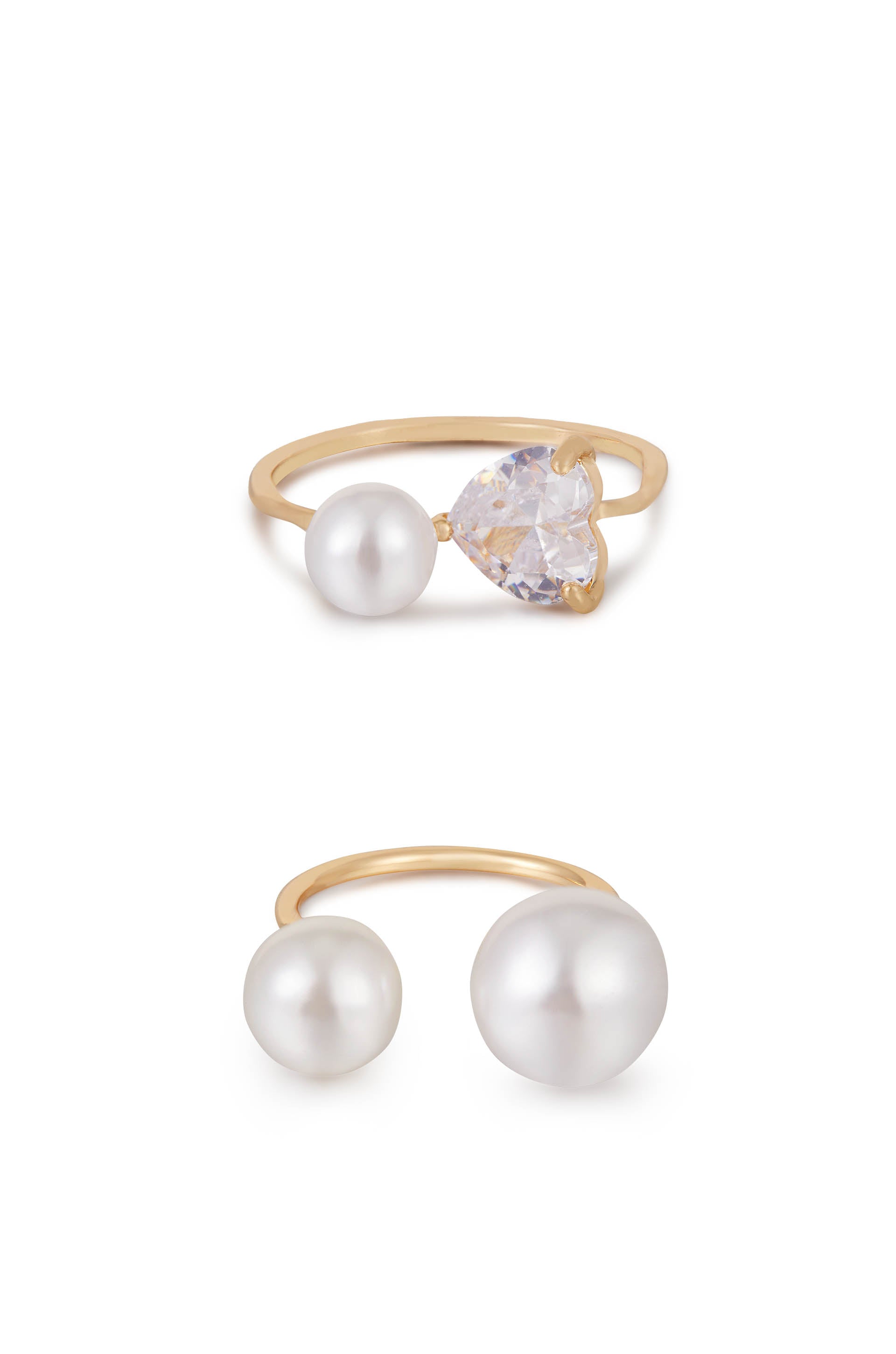 Elegant Multi Pearl & Crystal Adjustable Ring Set for Women - Perfect for Weddings, Parties & Everyday Wear