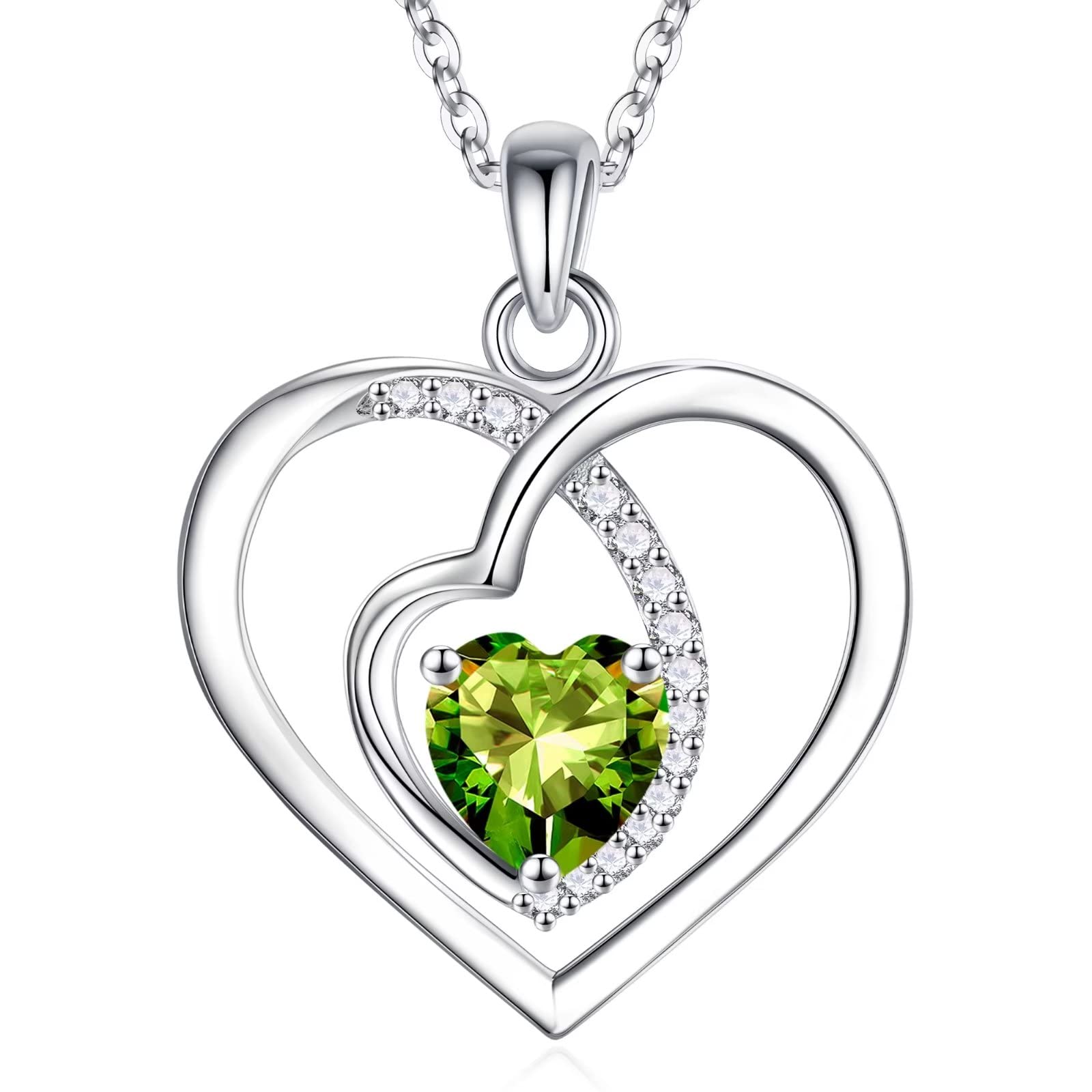 Infinity Love Heart Birthstone Necklace for Women - S925 Sterling Silver Heart Pendant Jewelry | Personalized Gift for Valentine's Day, Mother's Day, Anniversary, Christmas & Birthday | Perfect for Mom, Daughter, Sister, Grandma | Elegant Everyday Wear & Special Occasion Jewelry