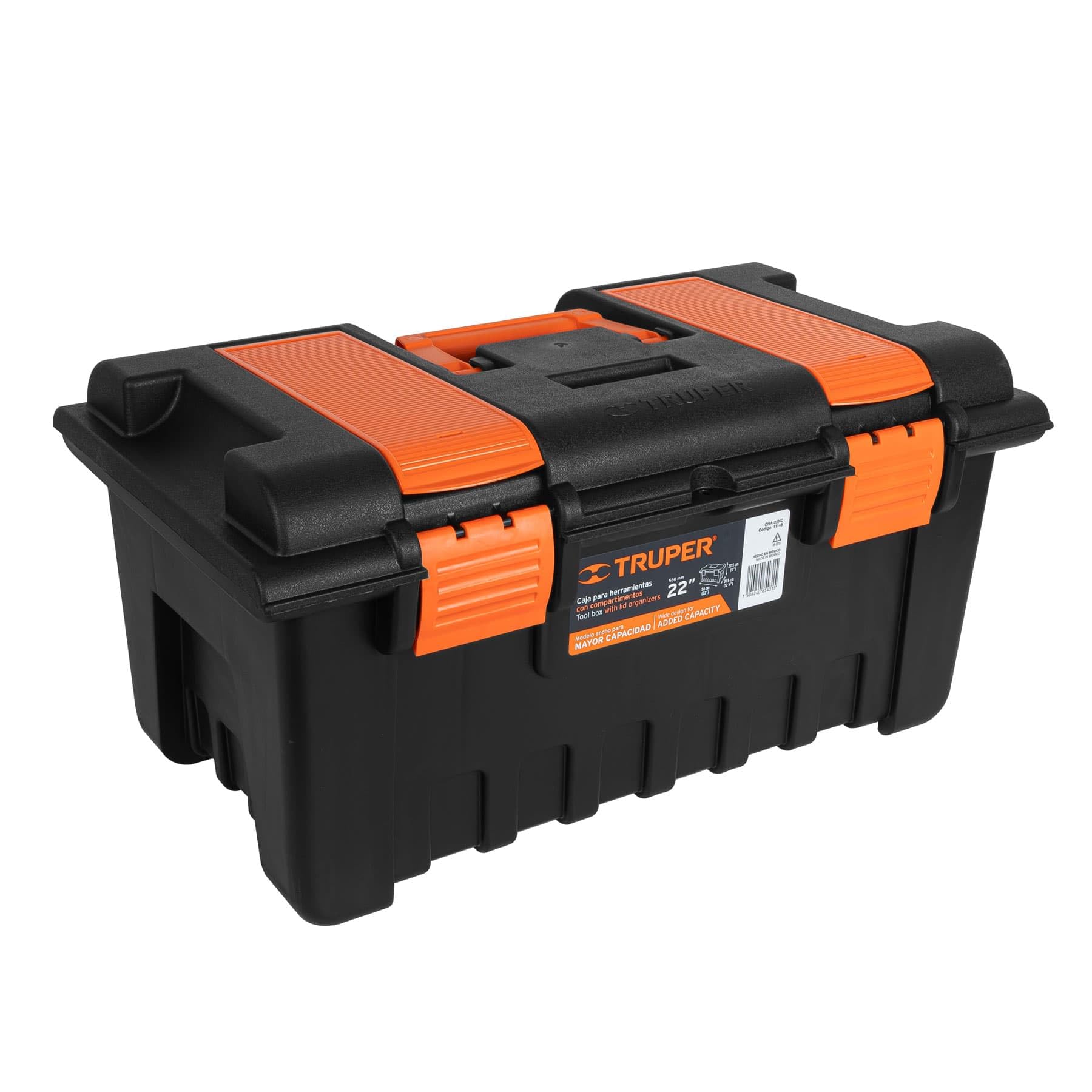 22 Compartment Orange Plastic Storage Box - Organize Small Parts, Crafts & Office Supplies | Durable & Stackable for Home, Garage & Workshop