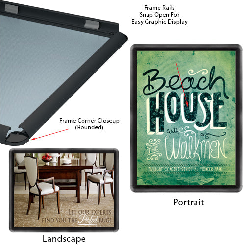 18x24 Wall Snap Frame Poster Sign Holder with 1 1/4