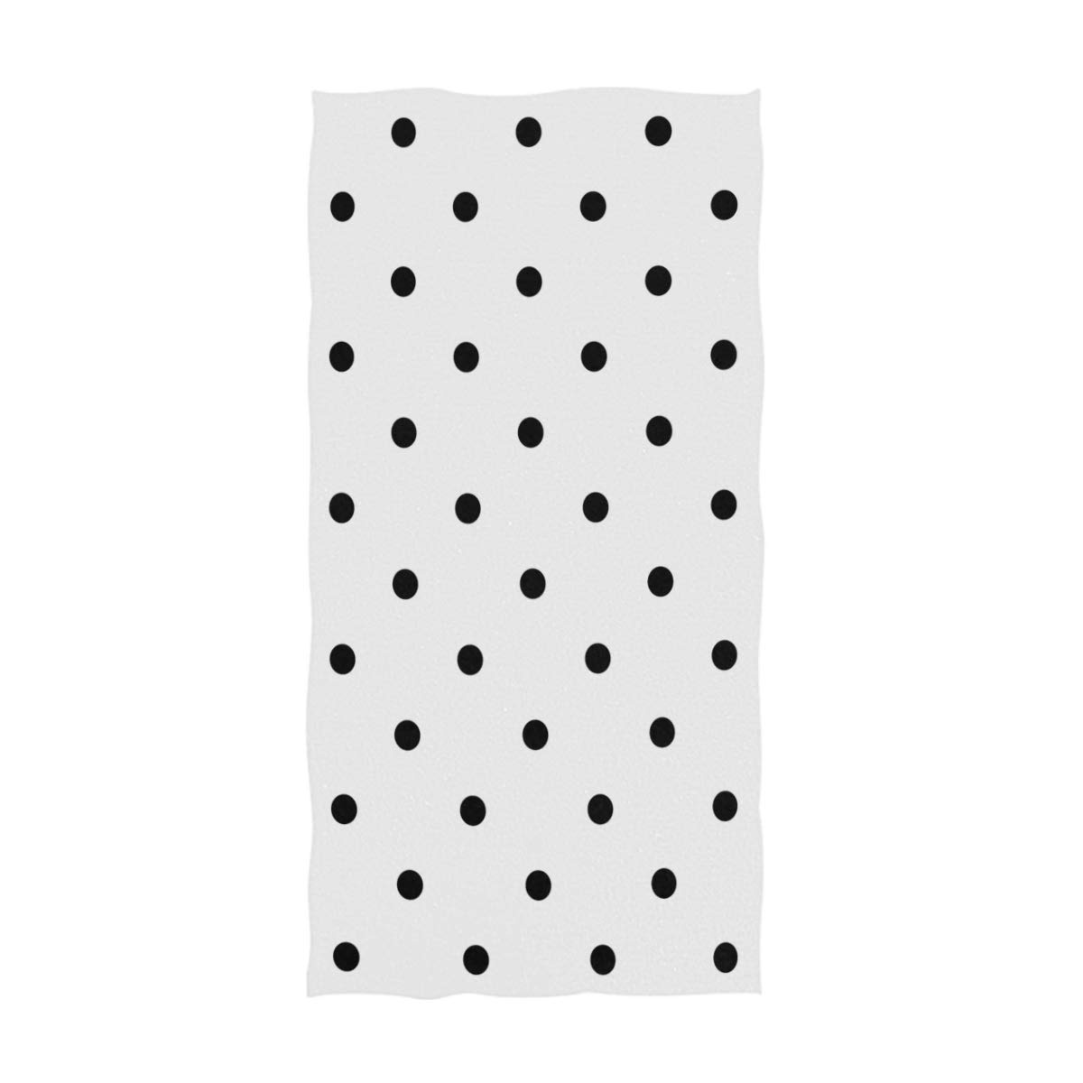 Cute Small Polka Dot Pattern Soft Absorbent Guest Hand Towels - Multipurpose for Bathroom, Hotel, Gym and Spa (16x30 Inches, White & Black) - Perfect for Home Decor, Guest Bathrooms, and Luxury Spa Settings
