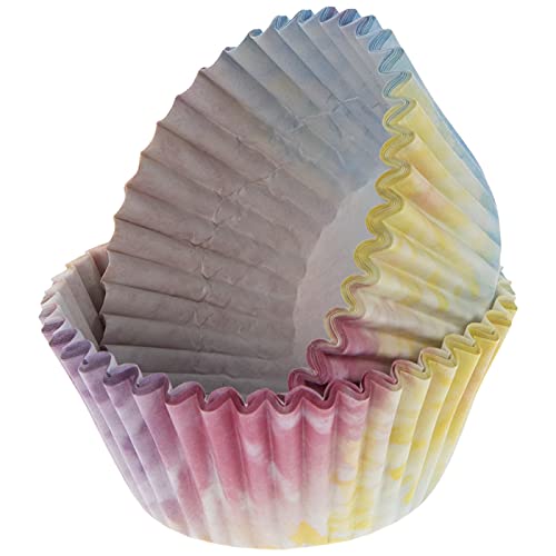 Colorful Tie Dye Baking Cups - 50 Pack for Birthday Parties, Special Events & Cupcake Decorations | Eco-Friendly Paper Liners for Muffins, Cupcakes & Party Desserts