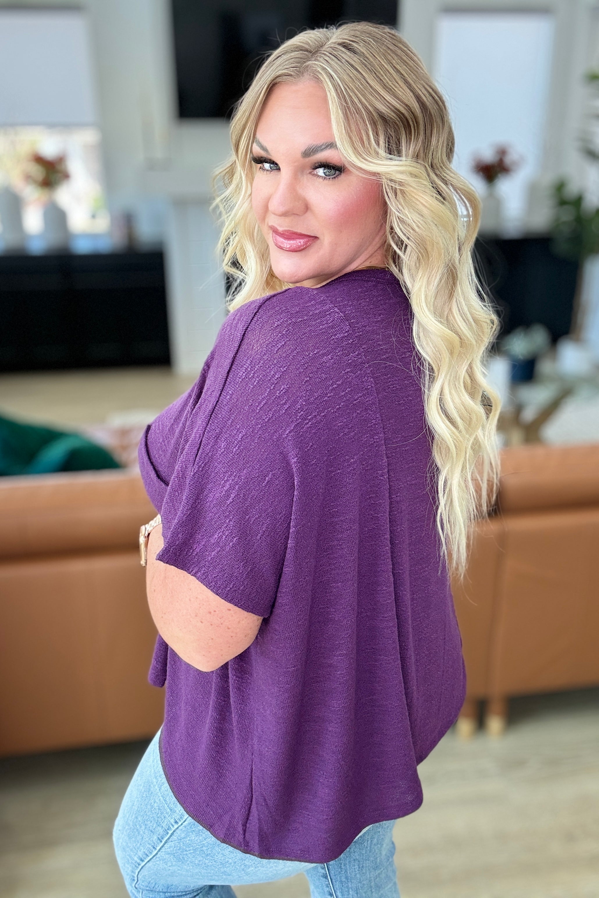 Let Light be Light Drop Shoulder Oversized Tee in Dark Plum | Women's Casual Loose Fit T-Shirt | Perfect for Streetwear, Layering & Everyday Comfort
