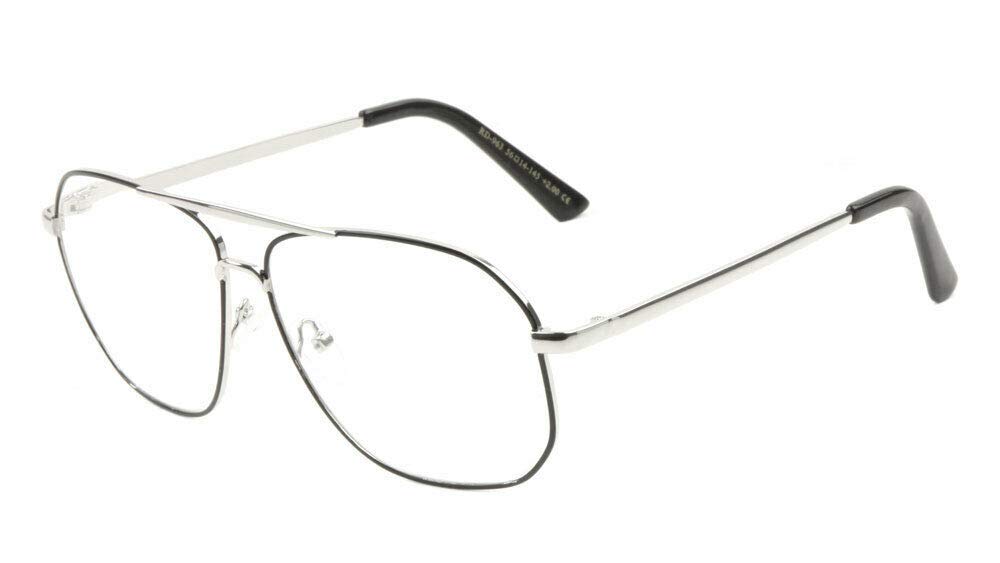 Classic Square Luxury Pilot Aviator Reading Glasses - Stylish Blue Light Blocking Readers for Men & Women - Perfect for Office, Driving, and Computer Work