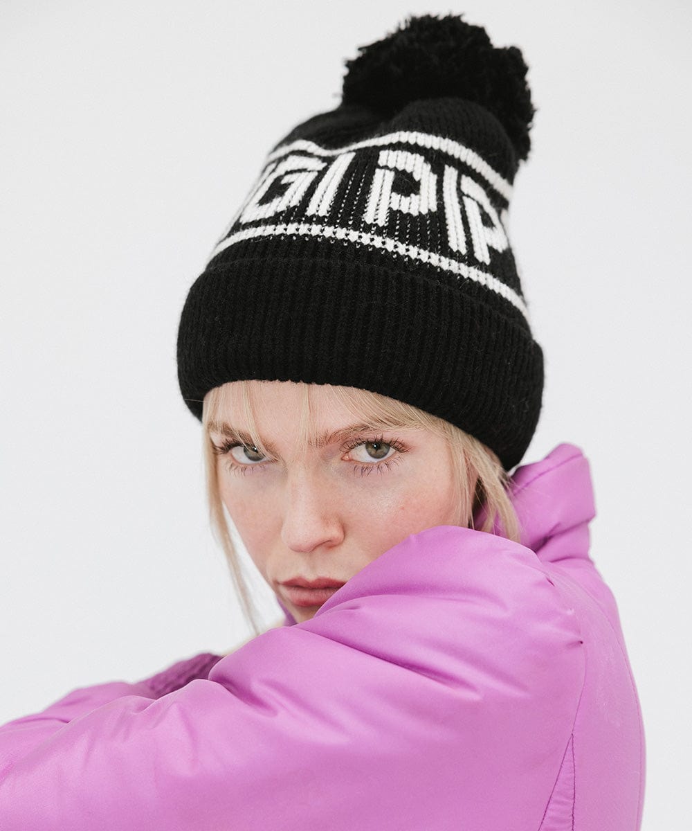 Jane Retro Pom Beanie - Soft Winter Knit Hat with Faux Fur Pom for Women & Girls - Perfect for Skiing, Snowboarding & Cold Weather Fashion