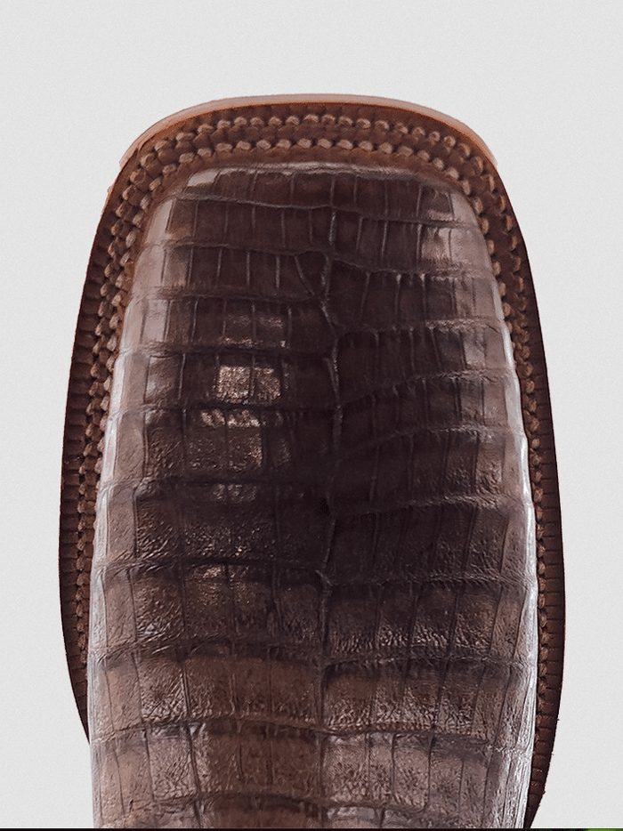 R.Watson RW2004 Men's Genuine Caiman Belly Western Boots in Espresso Brown - Perfect for Rodeo, Country Dancing & Western Fashion