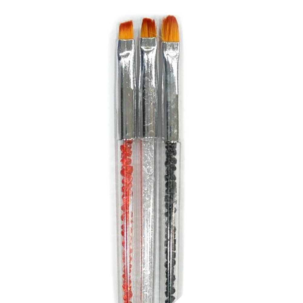Savni Professional Gel Nail Extension Brush Set of 3 - Perfect for DIY Manicures, Salon Nail Art & Acrylic Nail Designs