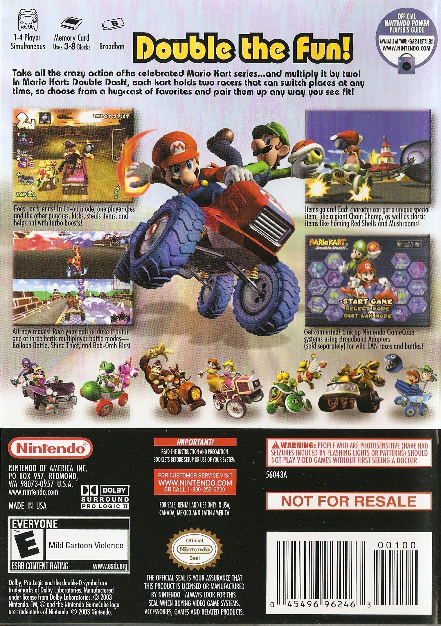 Mario Kart: Double Dash - Nintendo GameCube Racing Game for 2 Players | Fun Multiplayer Party & Family Game Night Entertainment