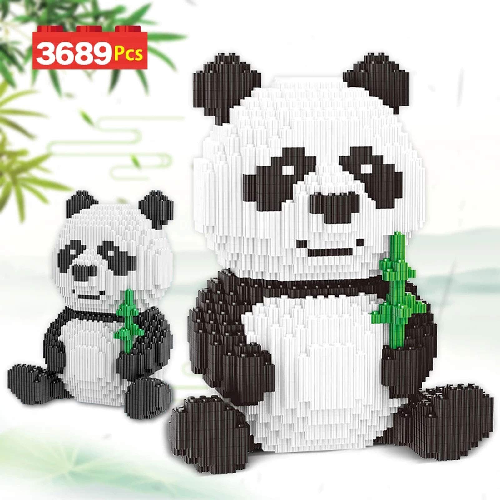 Massage-AED Nanoblock Animals - DIY 3689-Piece Panda Building Set, 3D Educational STEM Toys for Kids | Creative Model Building Blocks for Home Decoration & Gift Giving