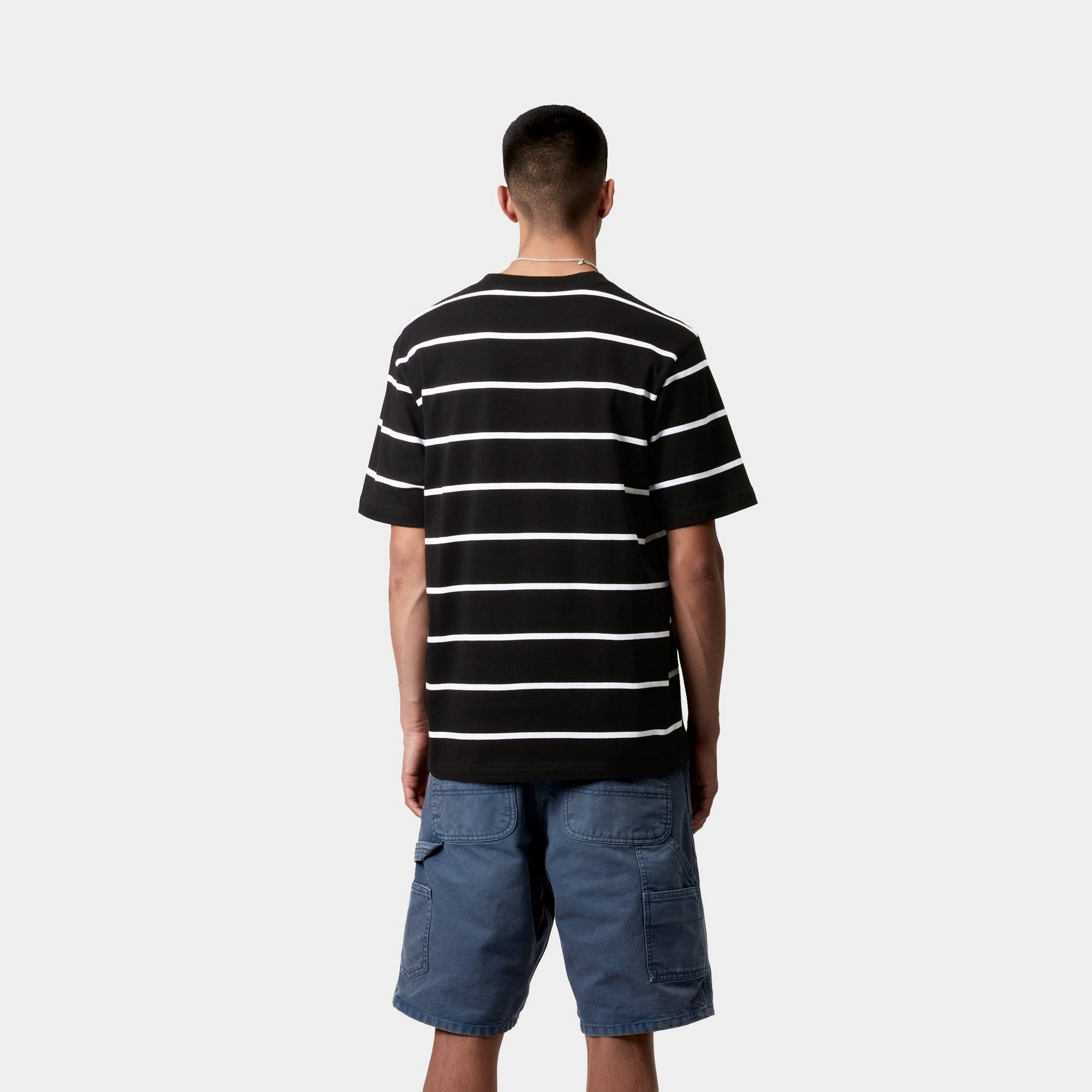 Aiken Striped Pocket T-Shirt for Men - Soft Cotton Casual Tee | Black | Perfect for Everyday Wear & Outdoor Activities