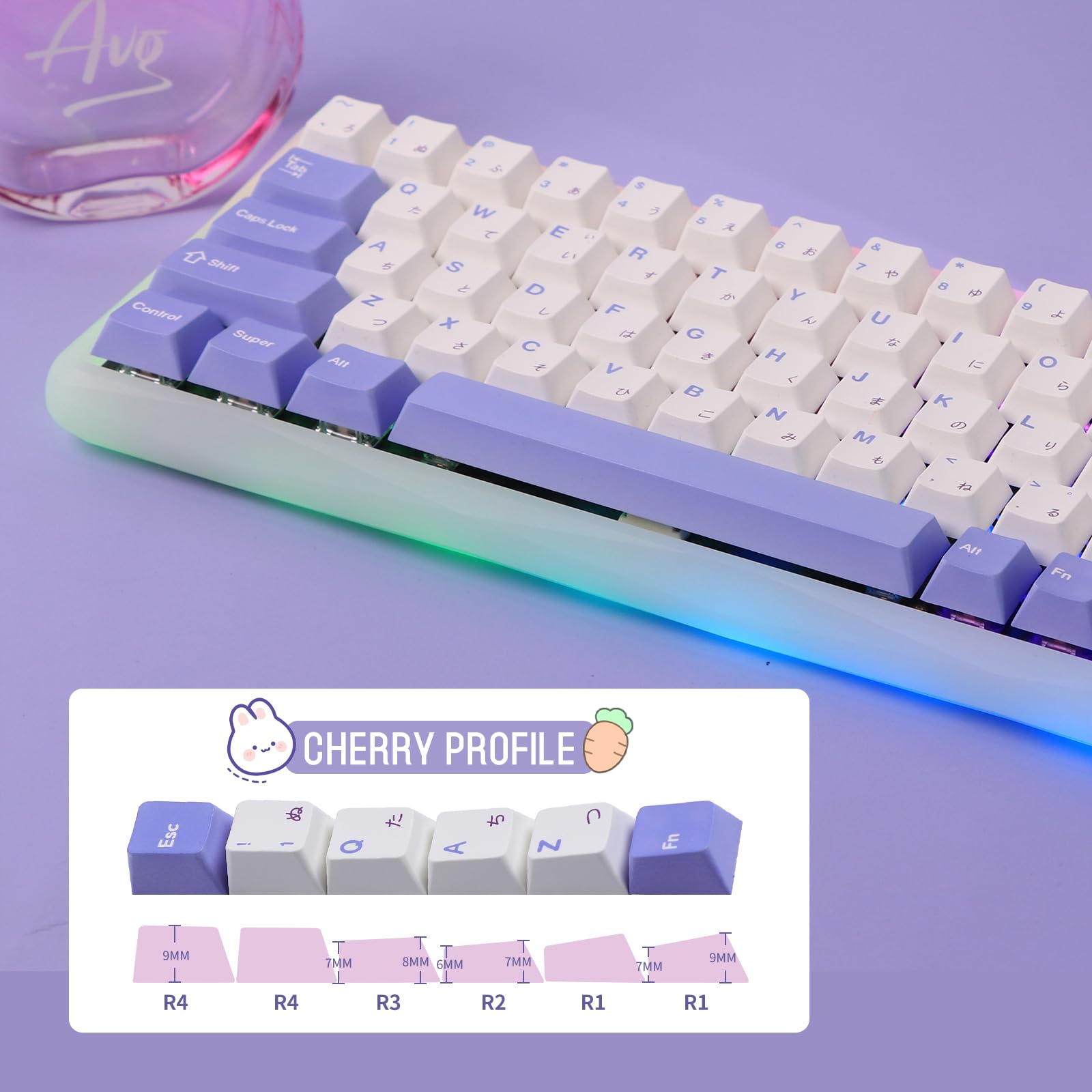 EPOMAKER Bunny 134-Key PBT Keycaps for Mechanical Keyboards - Gaming & Typing