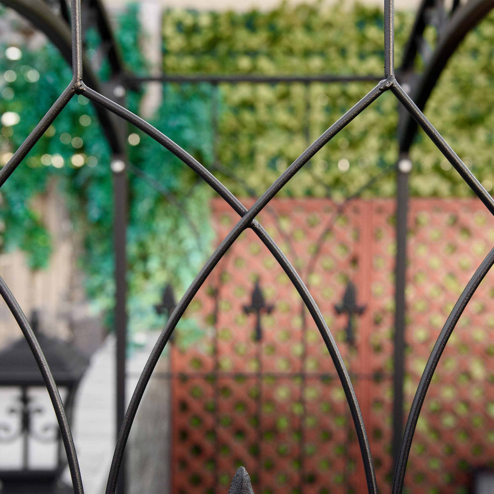Outsunny 7Ft Metal Garden Arch Arbor Trellis for Climbing Vines, Wedding Archway & Bridal Party Decor - Perfect for Outdoor Ceremonies, Backyard Landscaping and Vine Support