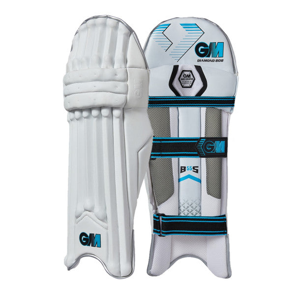 GM Diamond 808 Cricket Batting Pads - Professional Cricket Leg Guards for Adults & Youth - Lightweight Protection for Cricket Matches & Practice Sessions