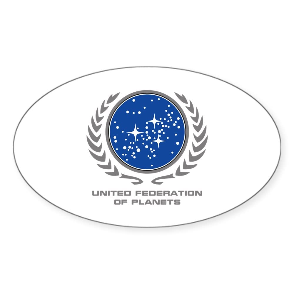 United Federation of Planets Oval Bumper Sticker - Euro Oval Car Decal for Star Trek Fans - Perfect for Cars, Laptops & Water Bottles