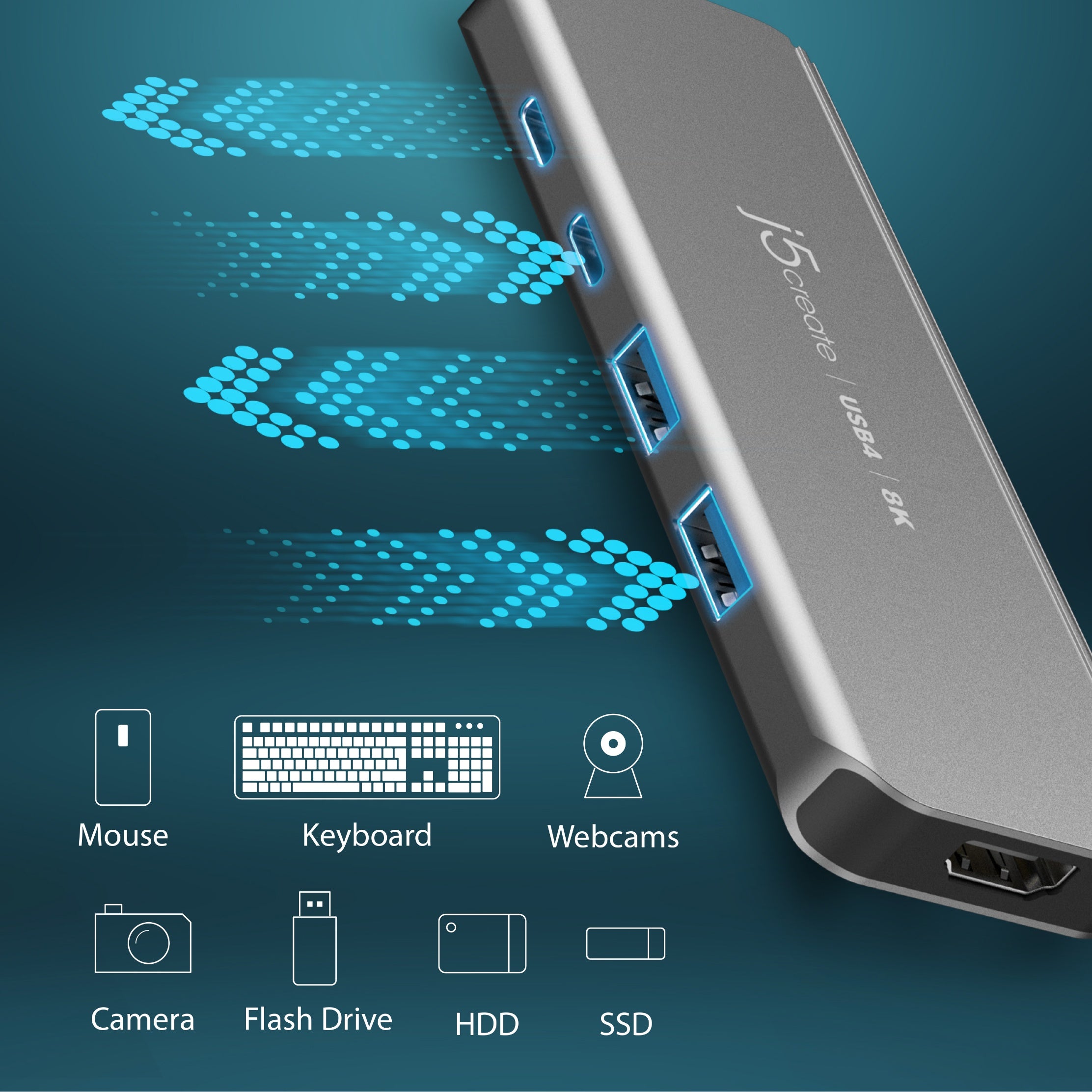 USB4® 8K60 Slim Hub - 8-Port Thunderbolt 4 Dock with 100W PD Charging for MacBook Pro, Windows Laptops | 4K/8K Display, Ethernet, Audio, SD Card Reader | Perfect for Home Office, Gaming & Video Editing Setup