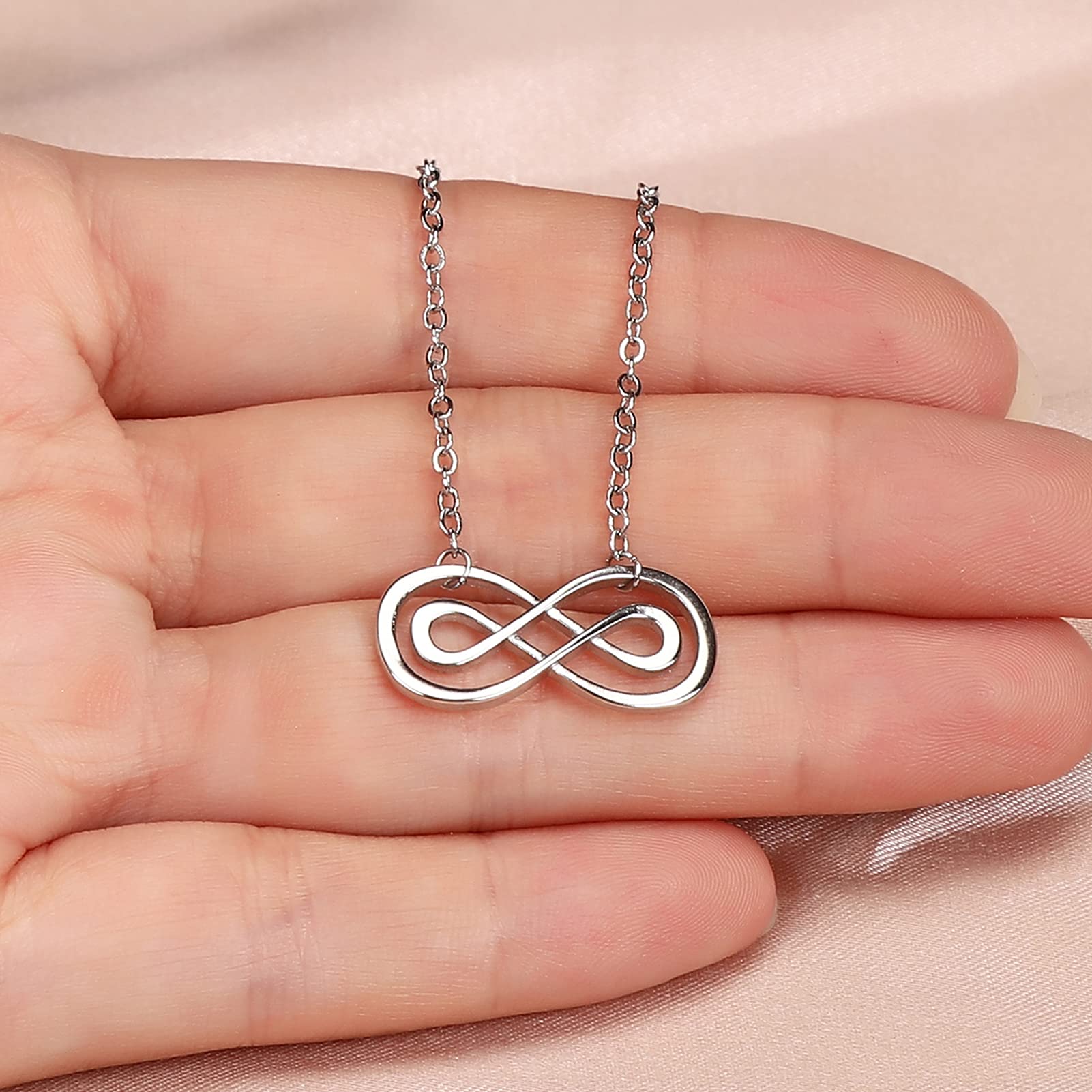 925 Sterling Silver Double Infinity Necklace for Women - Meaningful Long Distance Friendship Gift, Best Friend Birthday Jewelry | Perfect for Anniversaries, Valentine's Day & Special Occasions