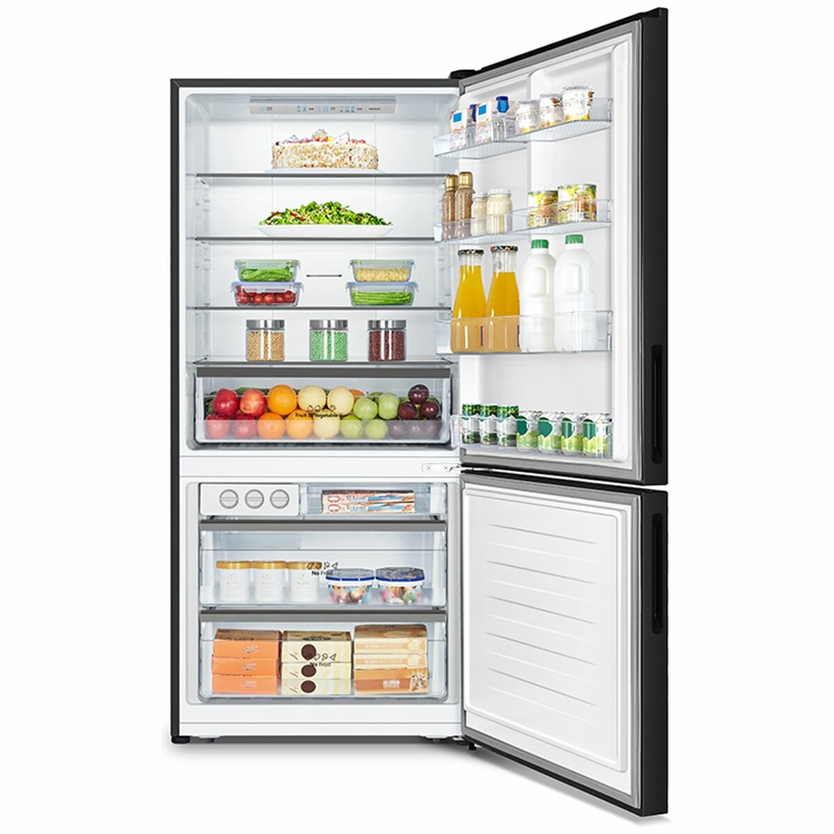 Hisense 483L Bottom Mount Refrigerator with PureFlat Design - Energy Efficient HRBM483B Model for Modern Kitchen & Home Storage