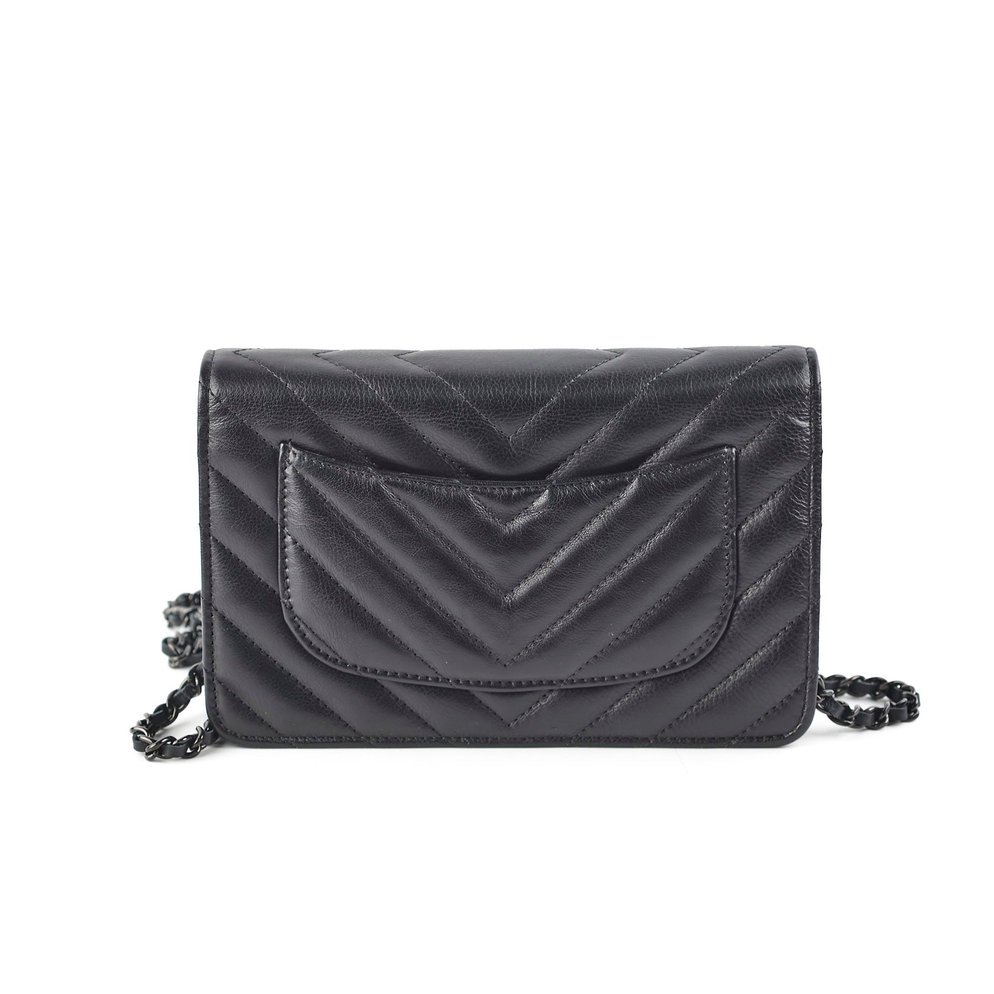 Chanel Chevron Reissue WOC Lambskin Wallet On Chain Black - Luxury Crossbody Bag for Women, Perfect for Evening Out & Special Occasions