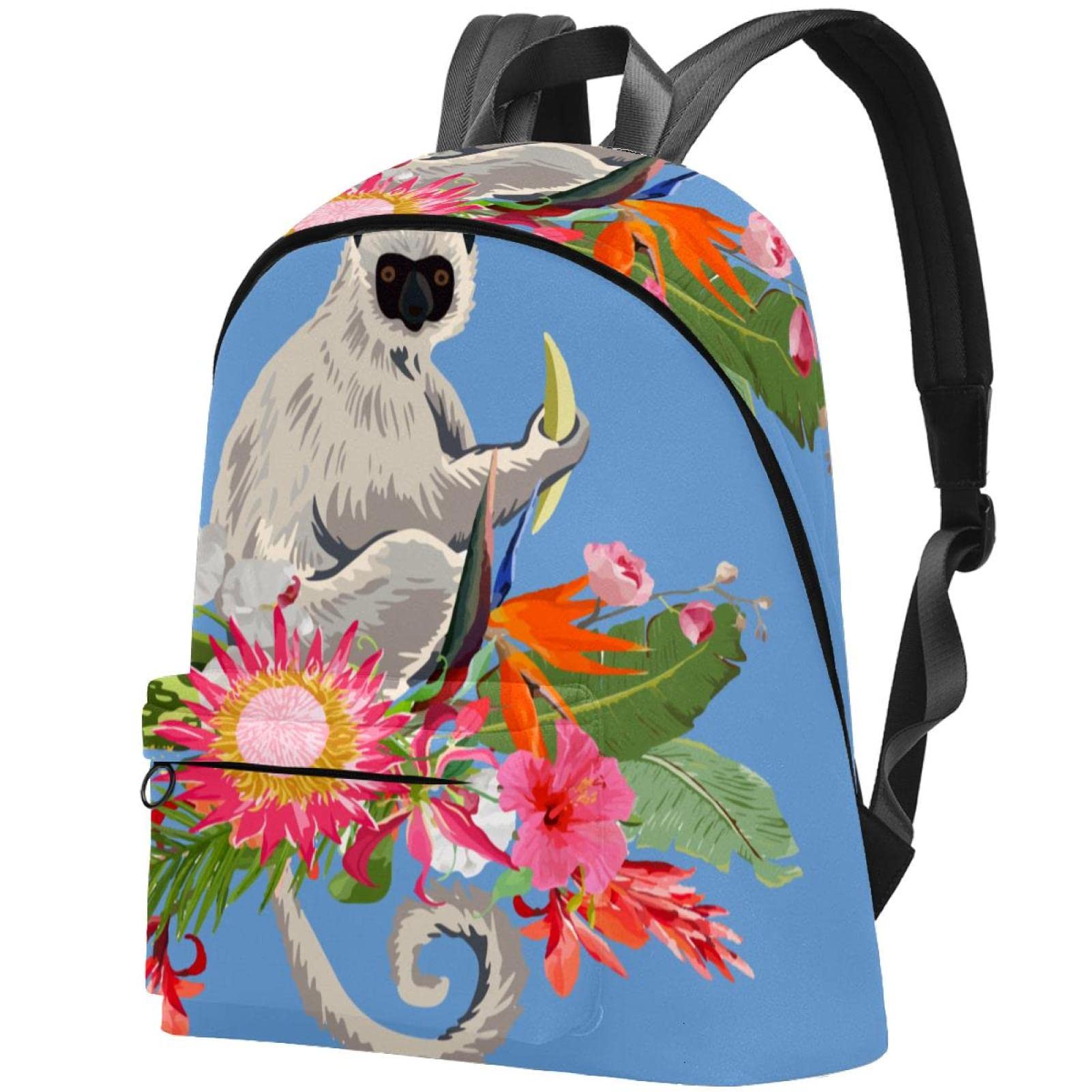 Durable Canvas Backpack for College & Travel - Stylish Monkey Print Design for Women & Men - Perfect for School, Commuting & Outdoor Adventures