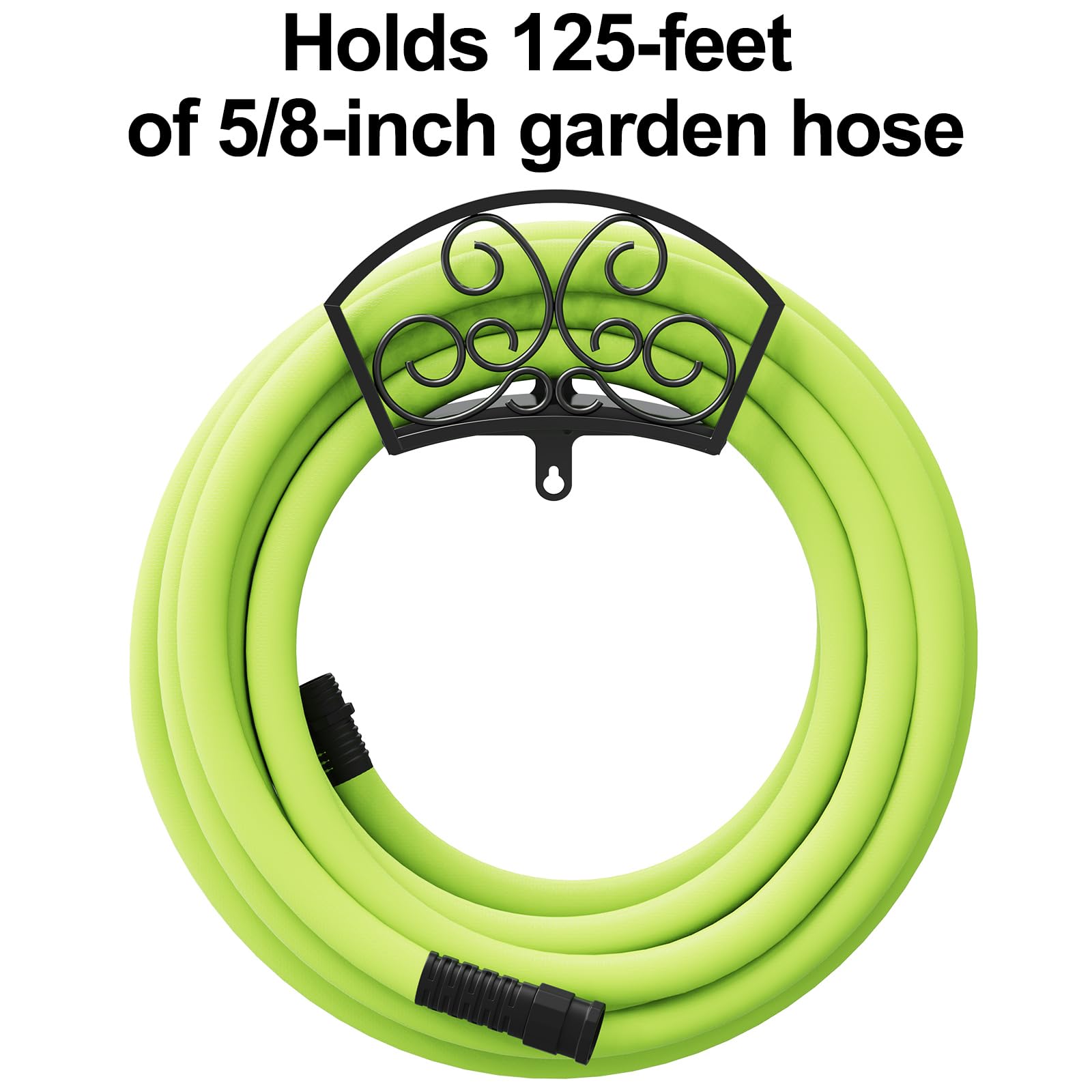 GOFORWILD Decorative Star Garden Hose Holder - Sturdy Wall Mount Hose Rack for 125-Feet 5/8-Inch Water Hose | Durable Gauge Steel Construction | Perfect for Lawn Care, Gardening & Outdoor Watering