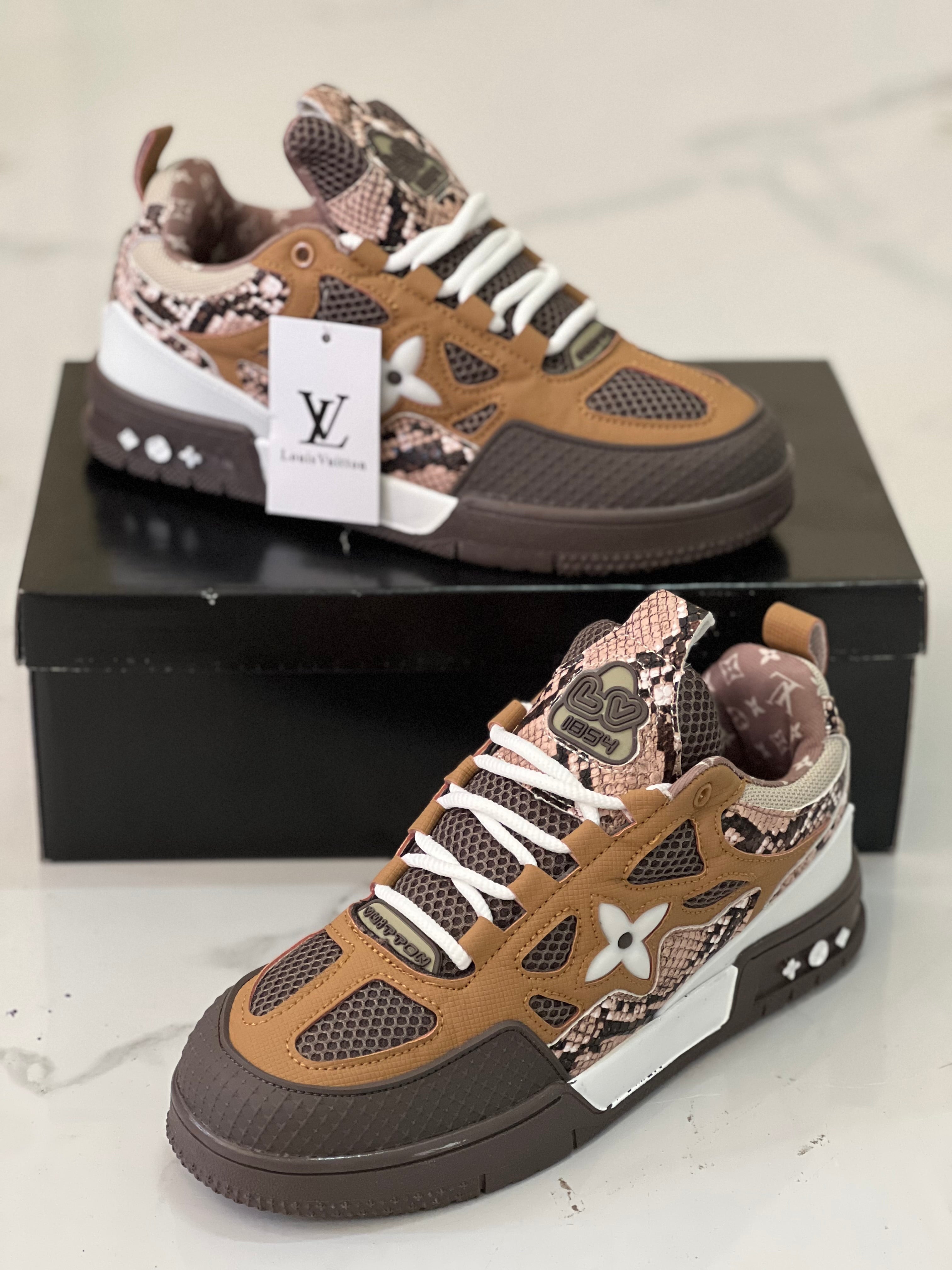 Louis Vuitton Skate Sneakers - Snake Print Design Luxury Skate Shoes for Men & Women | Streetwear Fashion, Casual Wear & Urban Lifestyle