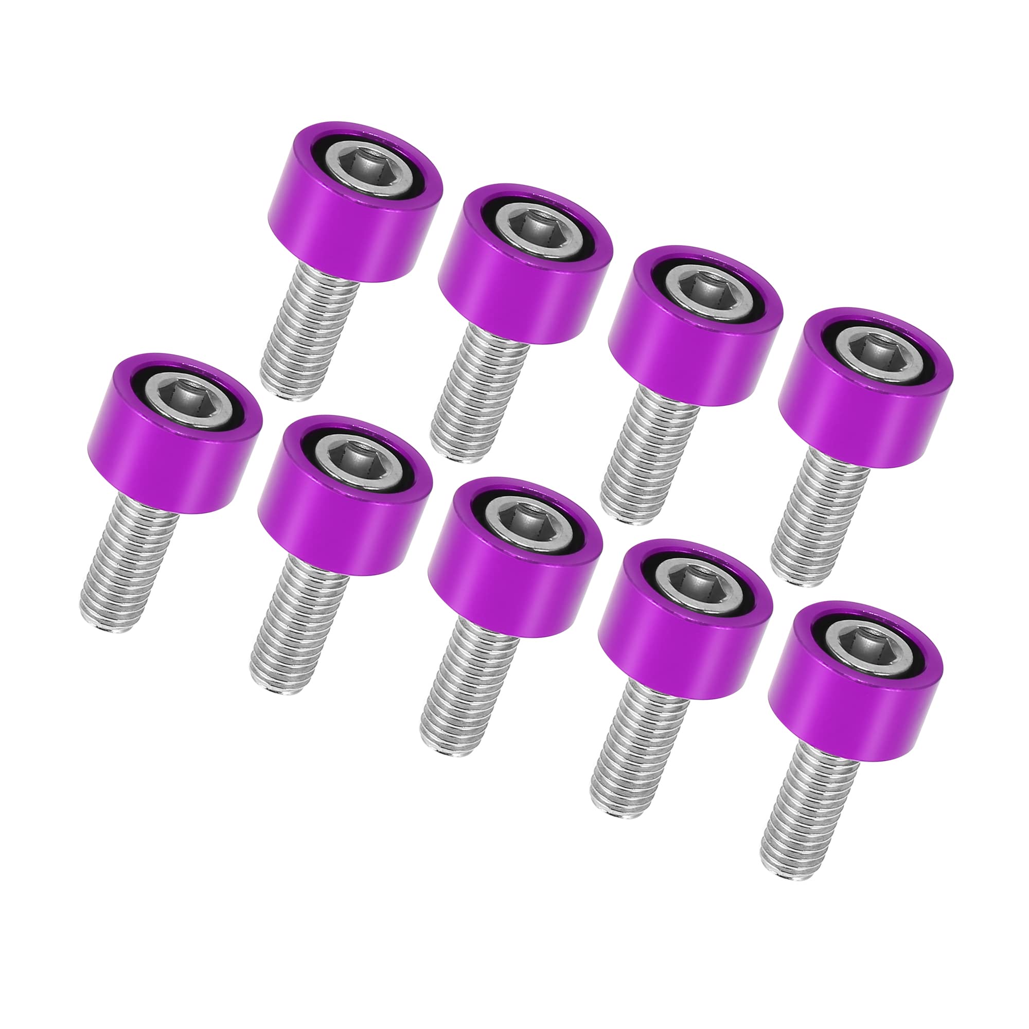 Motoforti M8x1.25 Aluminum Alloy Purple Header Manifold Cup Washers Bolts - 9pcs Engine Racing Hardware for Acura NSX 1991-2005 | High-Performance Upgrade for Track & Street Racing