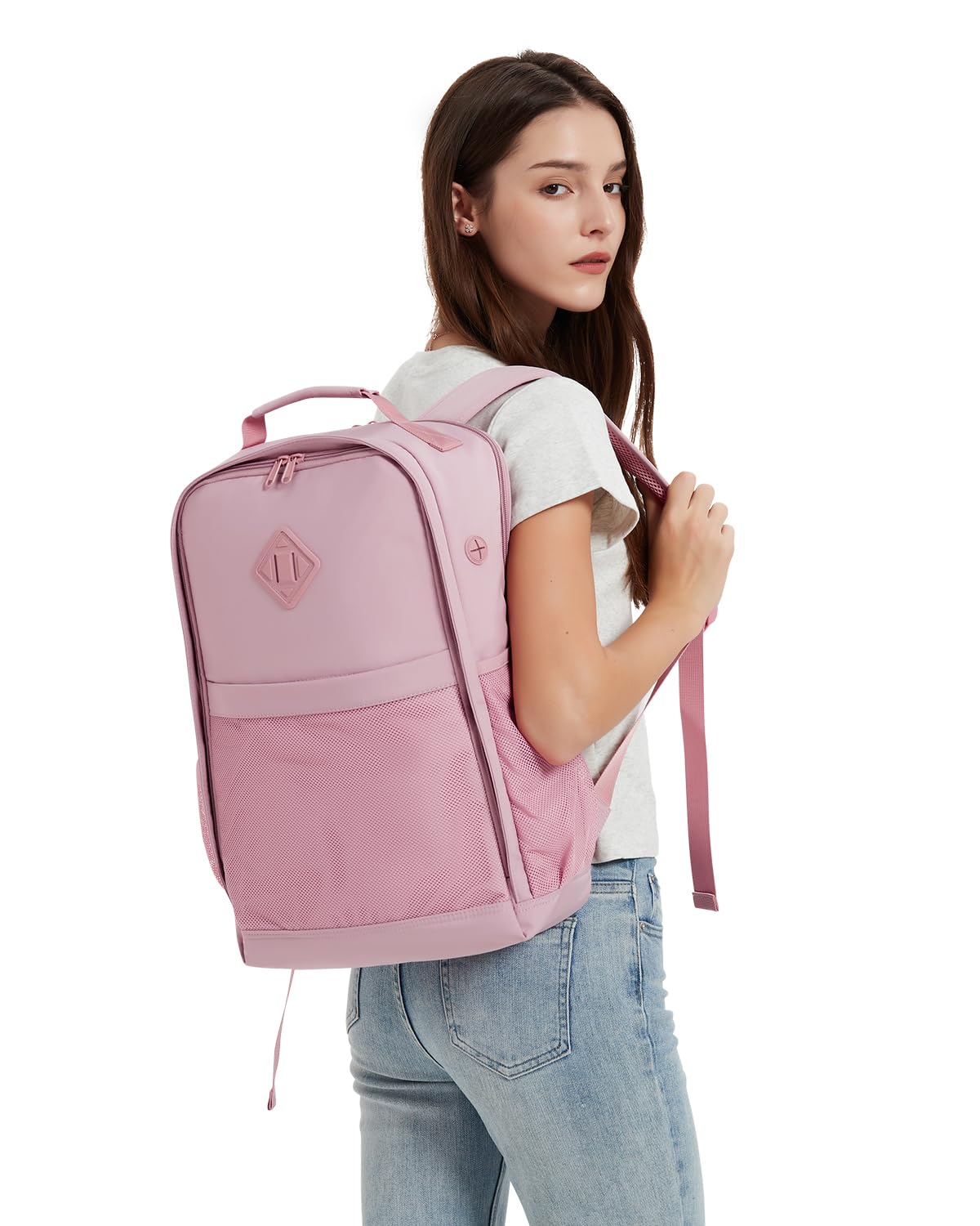 WANDF 15.6 Inch Travel Laptop Backpack for Women & Men - USB Charging Port, College Backpack, 18x14x8 Personal Item Bag - Perfect for Business Trips, Commuting & School