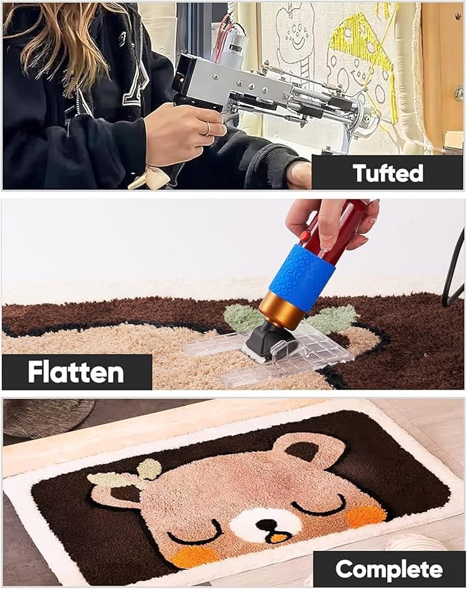 BESGEER 2-in-1 Rug Tufting Gun Kit with Carpet Trimmer & Shears - Professional Cut & Loop Pile Carpet Gun Machine for DIY Craft, Home Decor, and Beginner Rug Making - Includes Tufting Cloth & Carving Clippers for Handmade Rugs and Wall Hangings