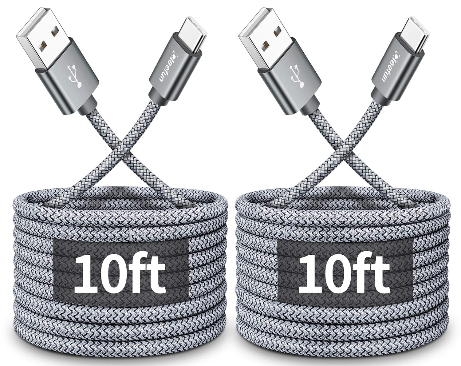 CLEEFUN 10ft USB C to USB C Fast Charging Cable - 3A High Speed Type C Charger Cord for iPhone 16/15 Pro Max, Samsung Galaxy S25/S24/S23/S22/S21 Ultra, PS5/Xbox Series X/S Controller - Perfect for Gaming, Travel & Home Charging