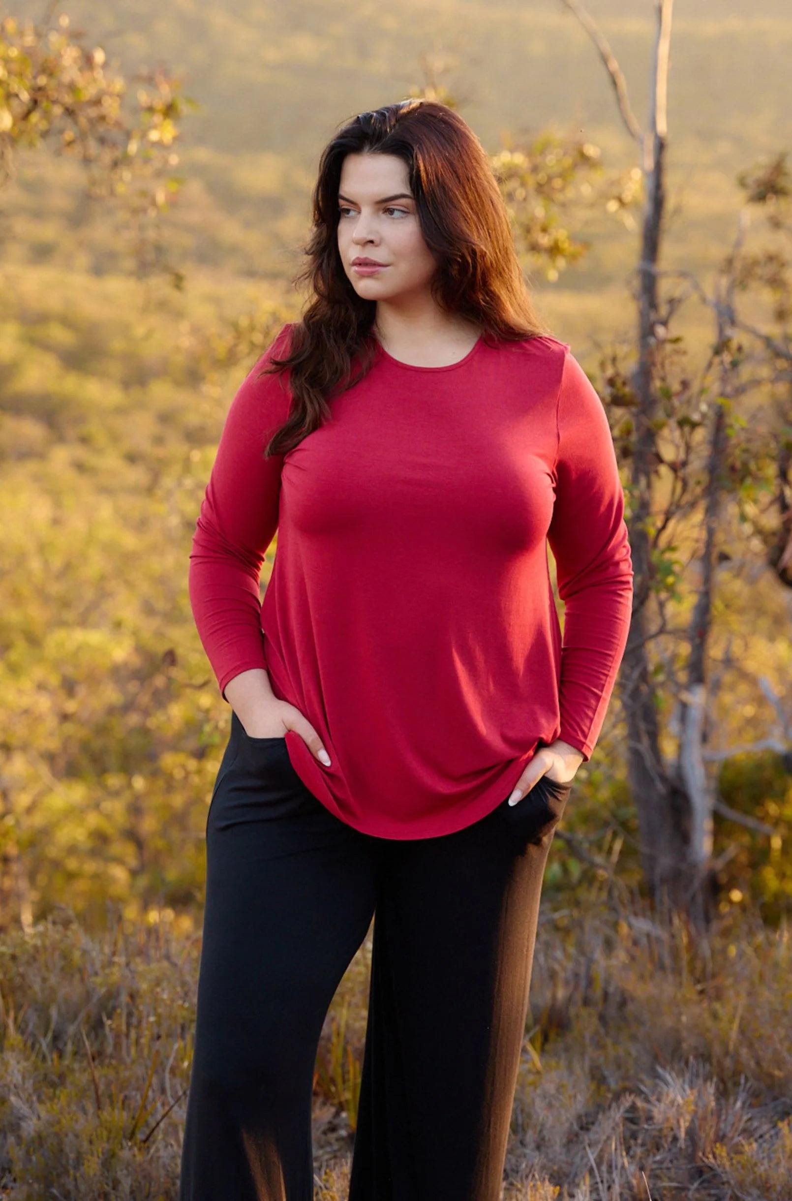 Tani Cara Long Sleeve Marle Top for Women - Soft Cotton Blend Casual Shirt - Perfect for Work, Date Night & Everyday Wear
