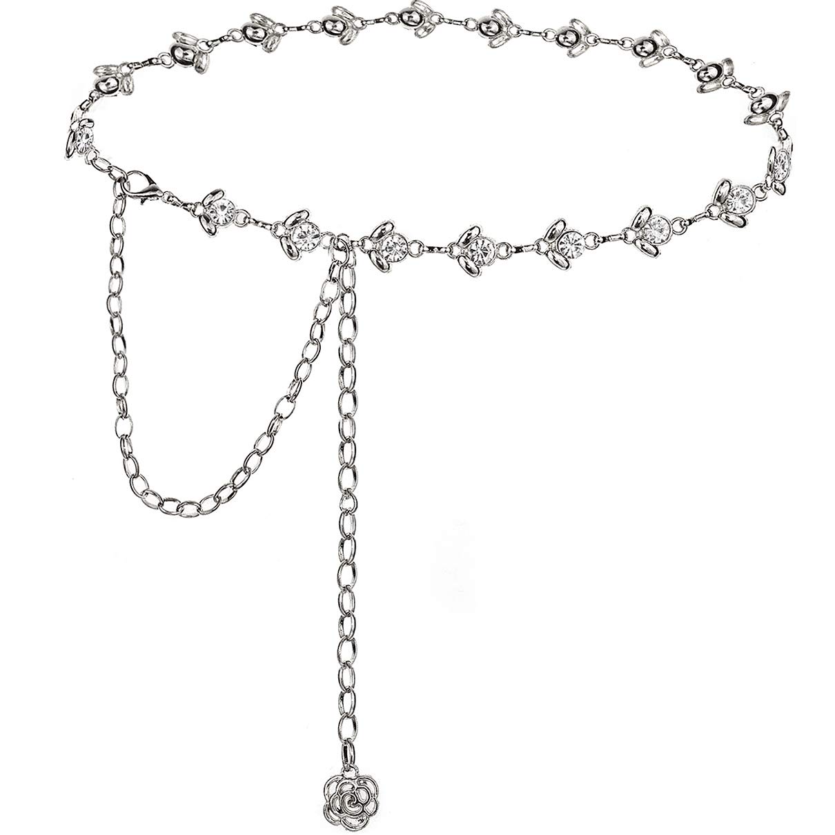 Glamorstar Women's Rhinestone Crystal Chain Belt - Elegant Waist Belt for Dresses, Parties & Special Occasions | Perfect Gift for Women & Fashion Accessories