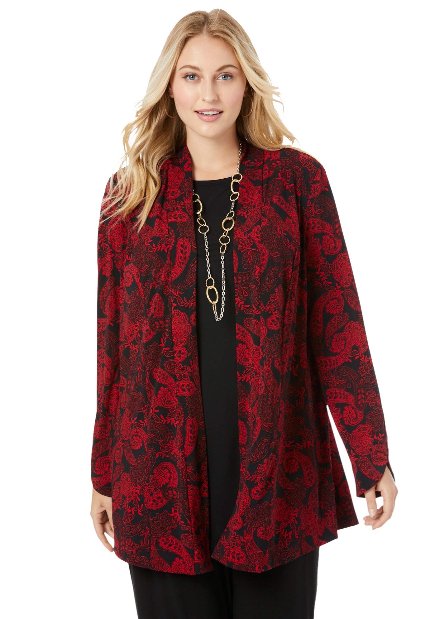 Jessica London Plus Size Shawl Collar Jacket for Women - Office & Evening Wear