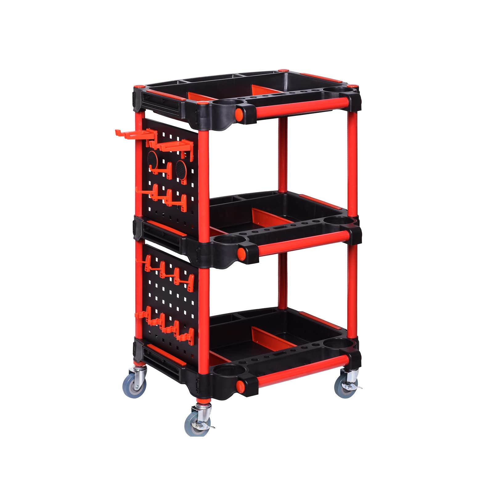 Auto Detailing Tool Cart with Pegboard - Professional Car Detailing Organizer for Garage, DIY & Home Studio | Tool Storage & Organization Solution for Mechanics & Hobbyists | Perfect for Car Wash, Detailing Projects & Workshop Organization