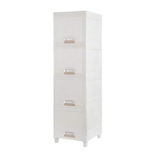 4-Tier Storage Cabinet with 2 Drawers - Organizer Unit for Bathroom, Bedroom & Closet - Space Saving Storage Solution for Towels, Linens & Home Essentials