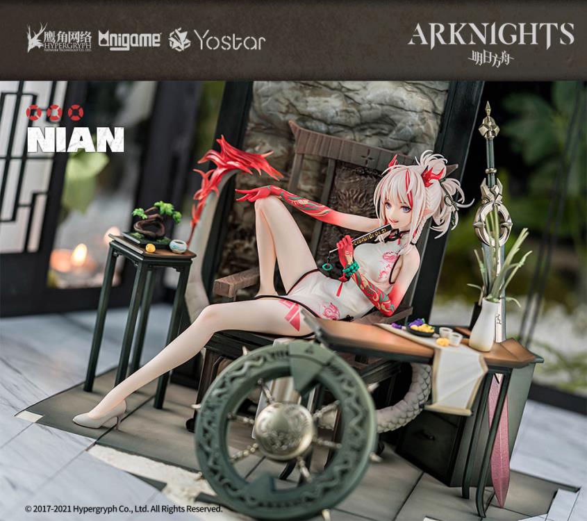 AniGame 1/7 Arknights Nian (Unfettered Freedom Ver.) Anime Collectible Figure - Perfect for Gaming Rooms, Anime Collections & Gift Giving
