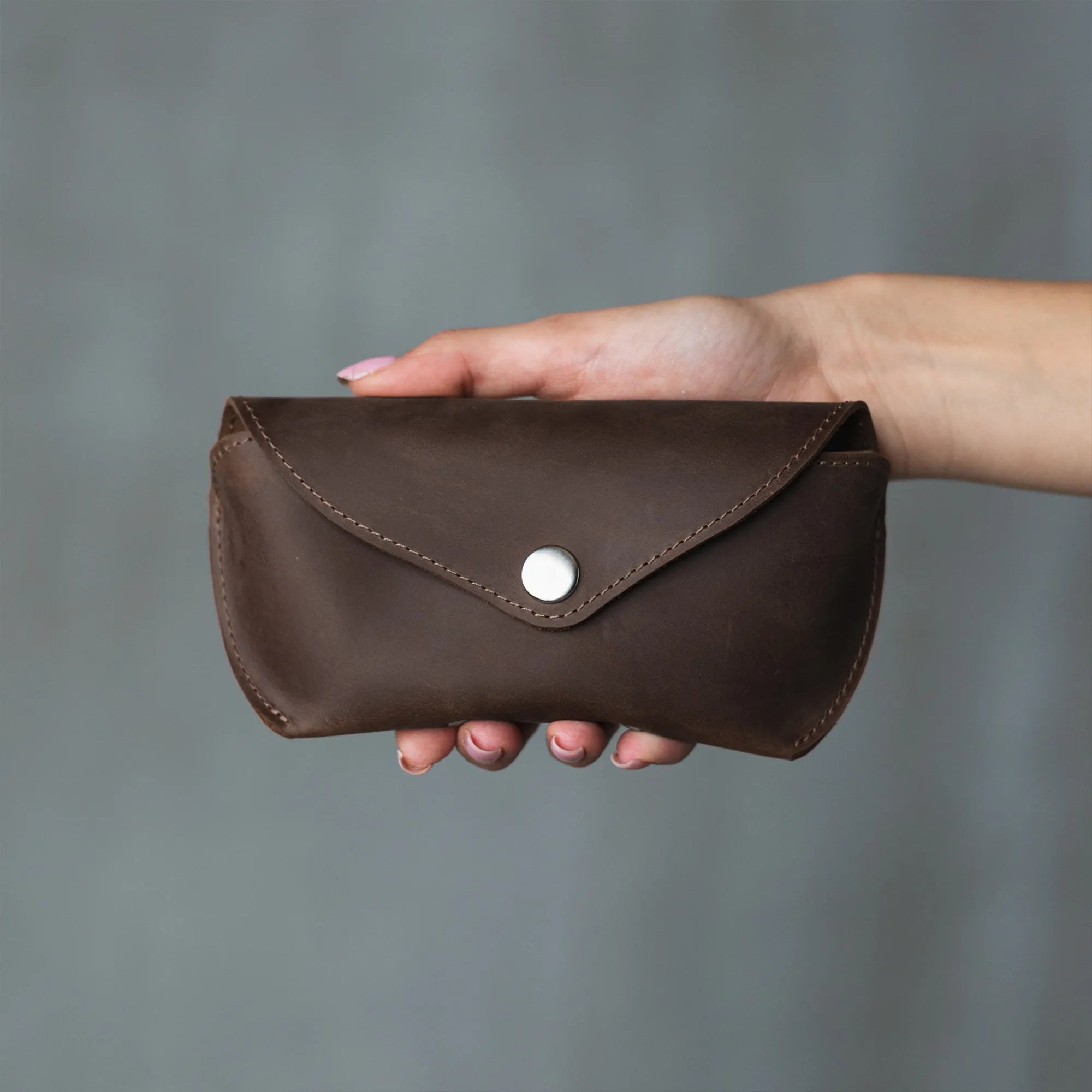 Premium Genuine Leather Glasses Case - Durable & Stylish Eyewear Holder for Men & Women - Perfect for Travel, Work & Everyday Use